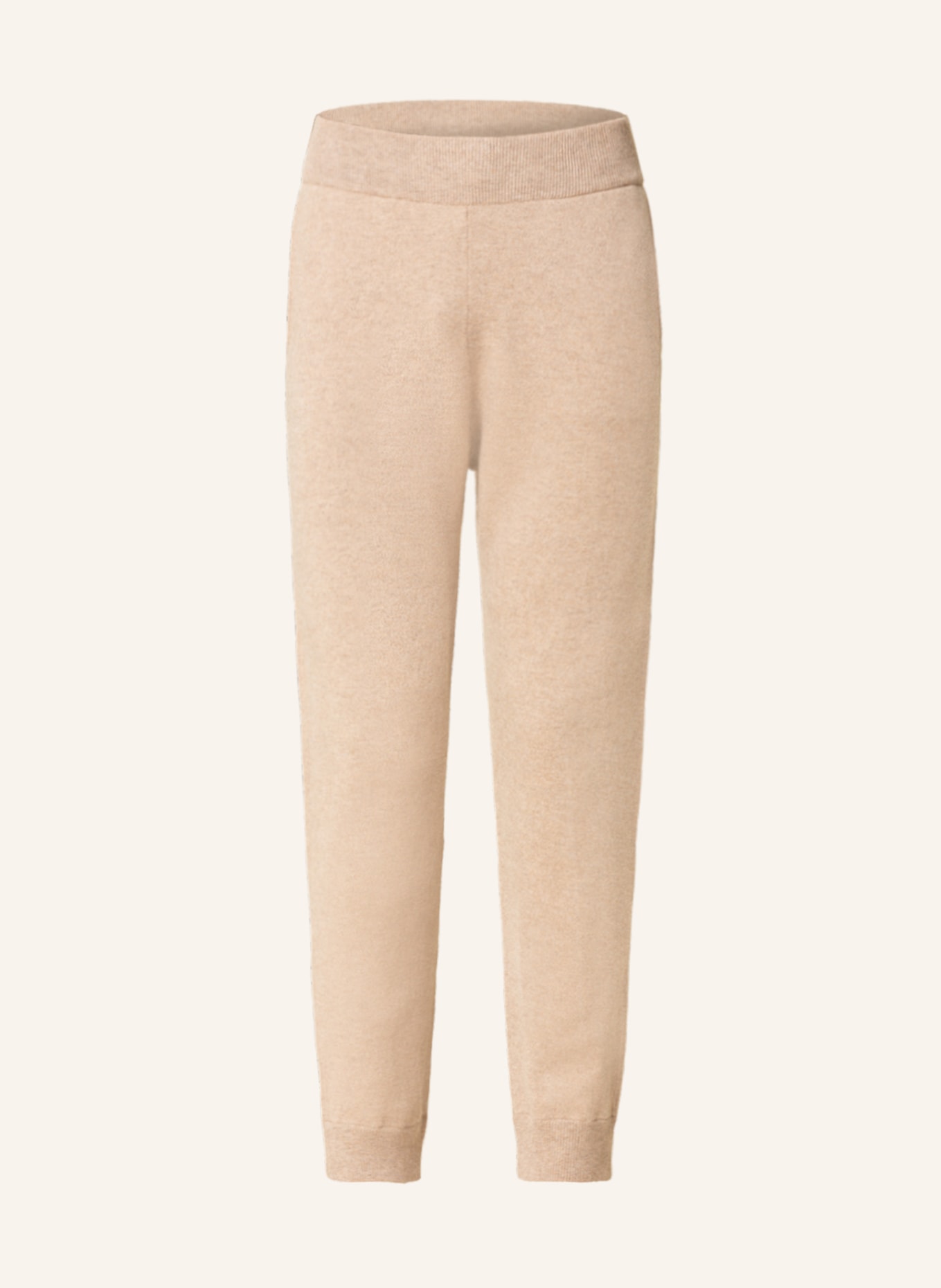 FALKE Knit trousers in jogger style extra slim fit made of cashmere: CAMEL