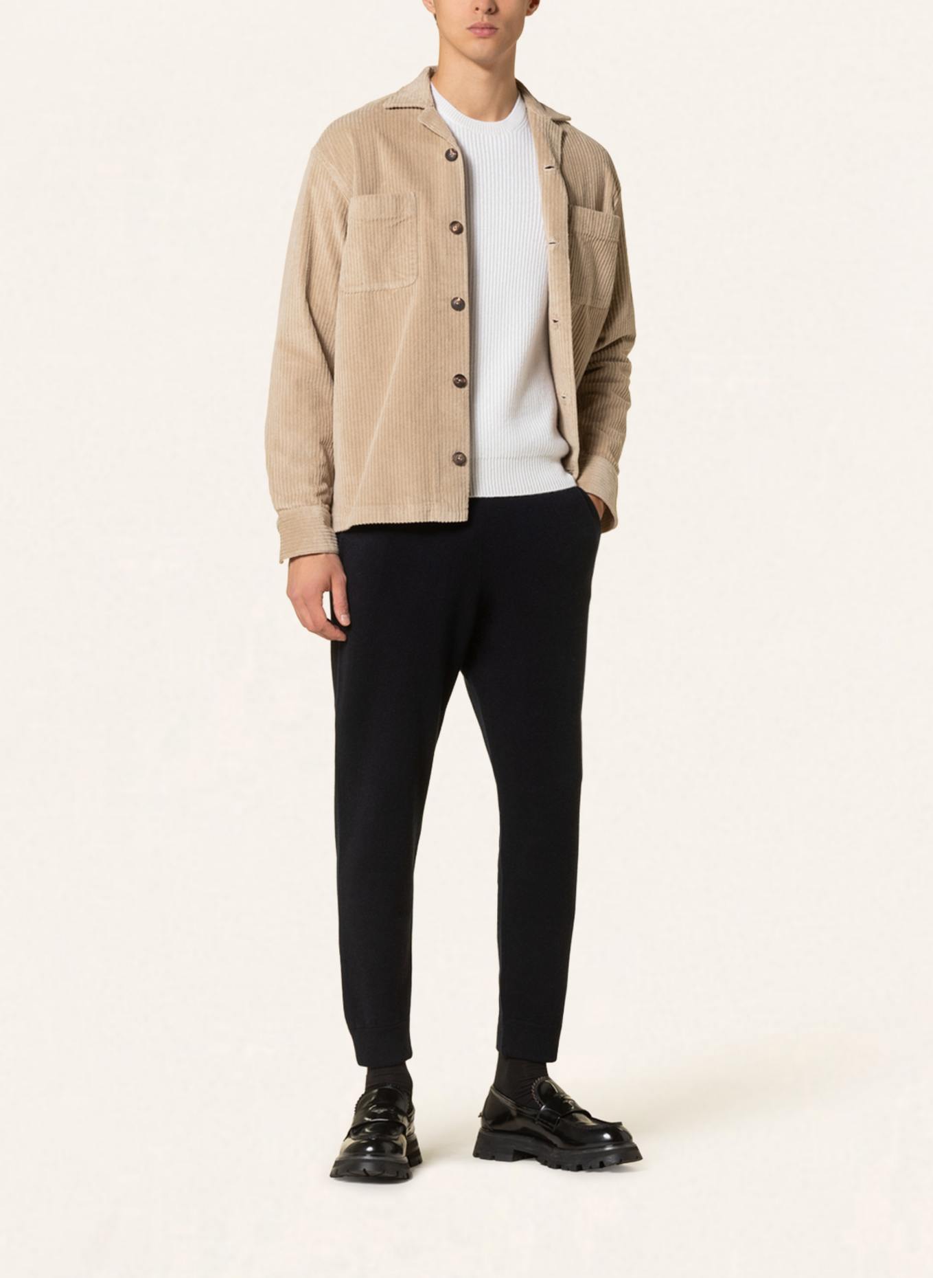 FALKE Knit trousers in jogger style extra slim fit made of cashmere: DARK BLUE