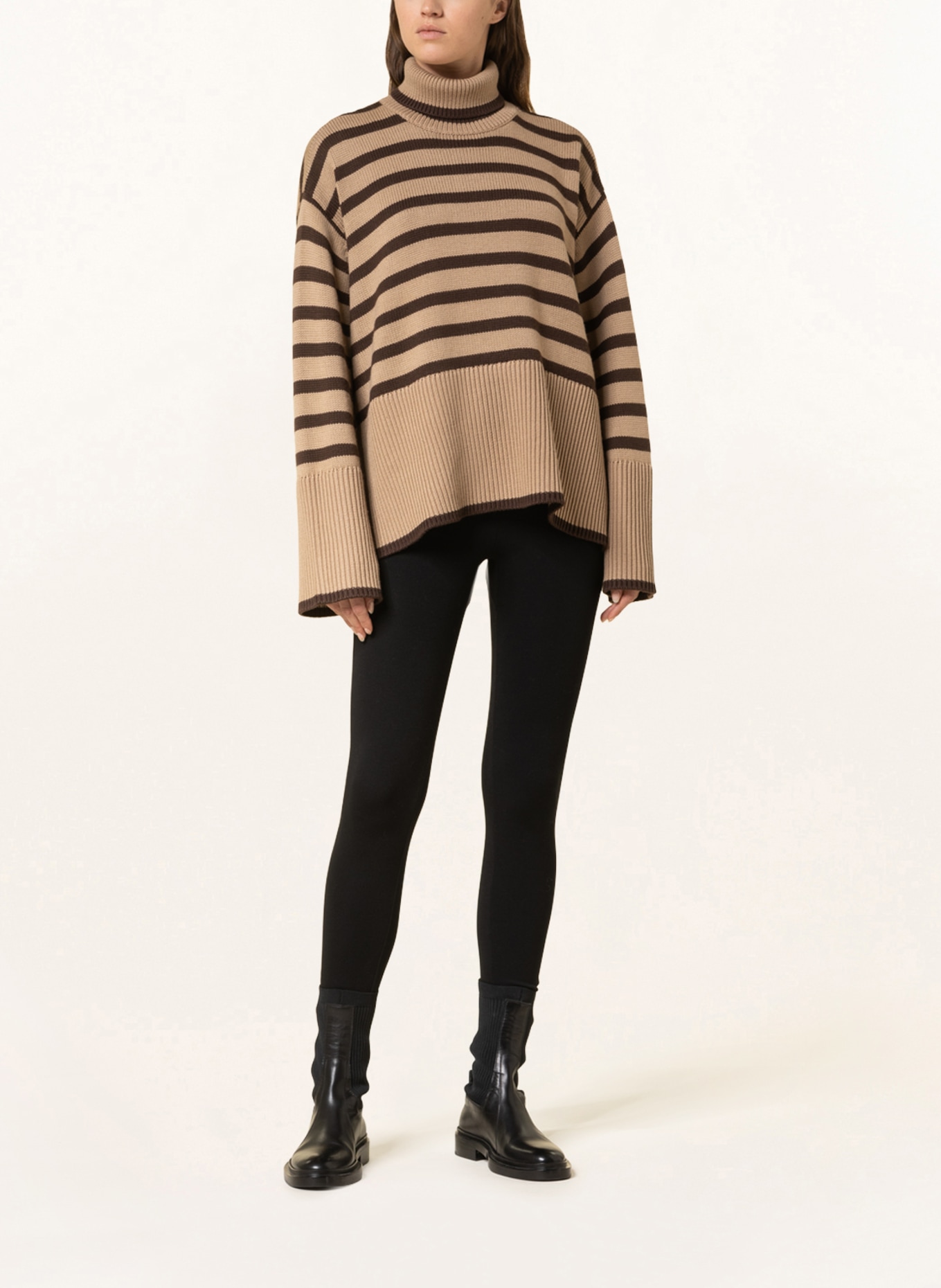TOTEME Oversized turtleneck sweater, Color: BROWN/ COGNAC (Image 2)