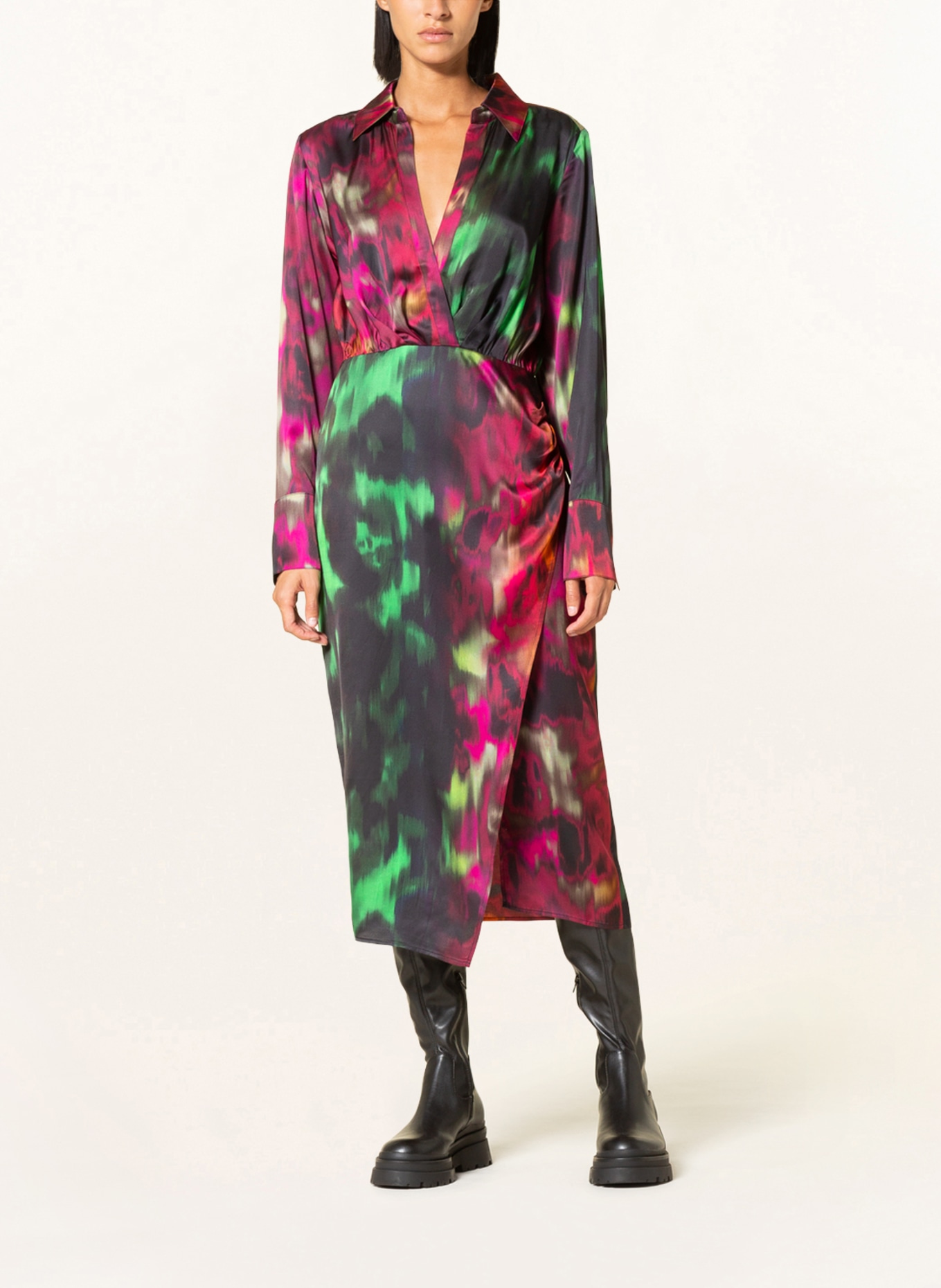 BIRGITTE HERSKIND Sukienka SAREEN, Kolor: CIEMNOCZERWONY/ MOCNORÓŻOWY/ ZIELONY (Obrazek 2)