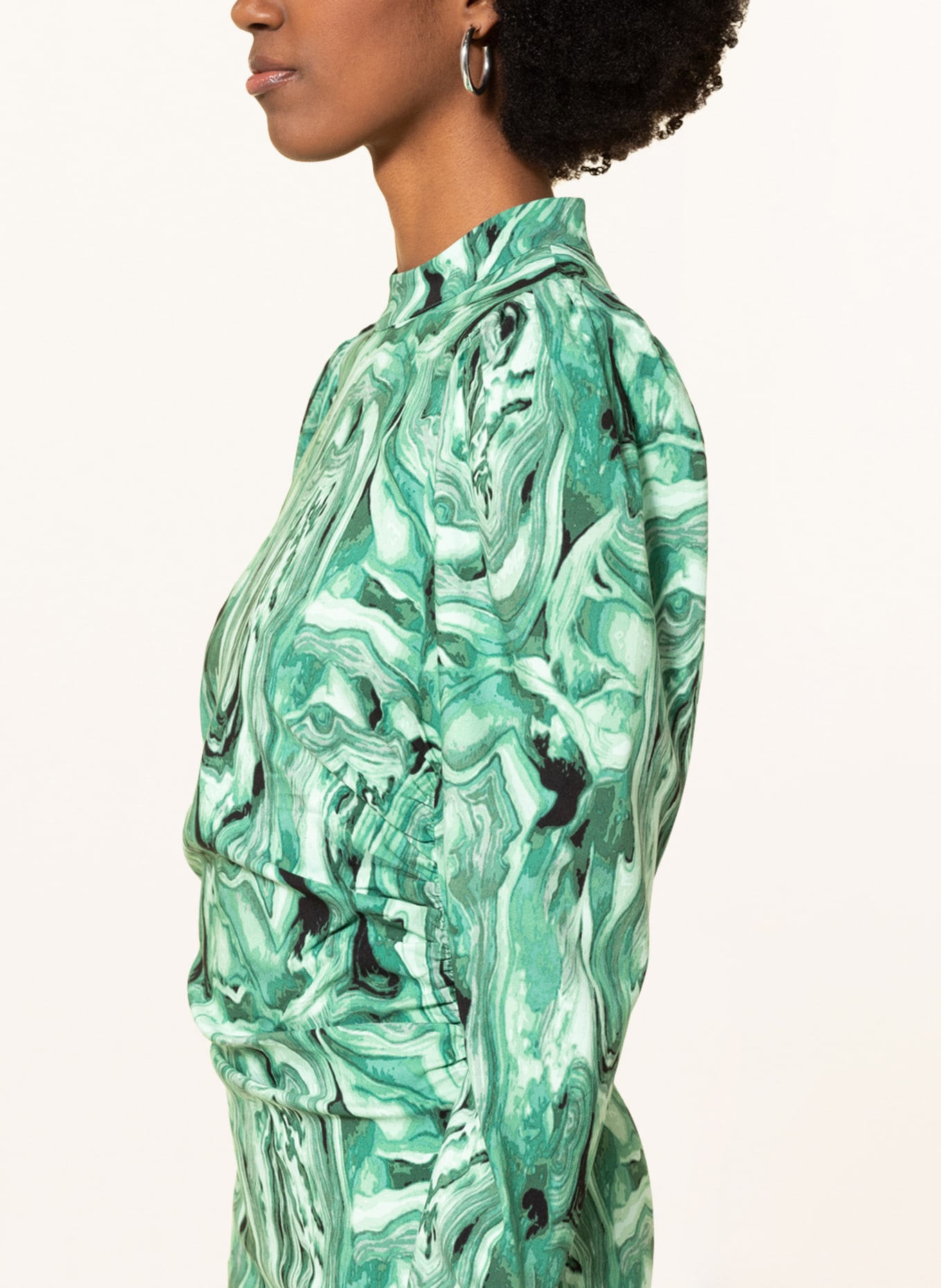 Rixo lucy green tiger stripe top