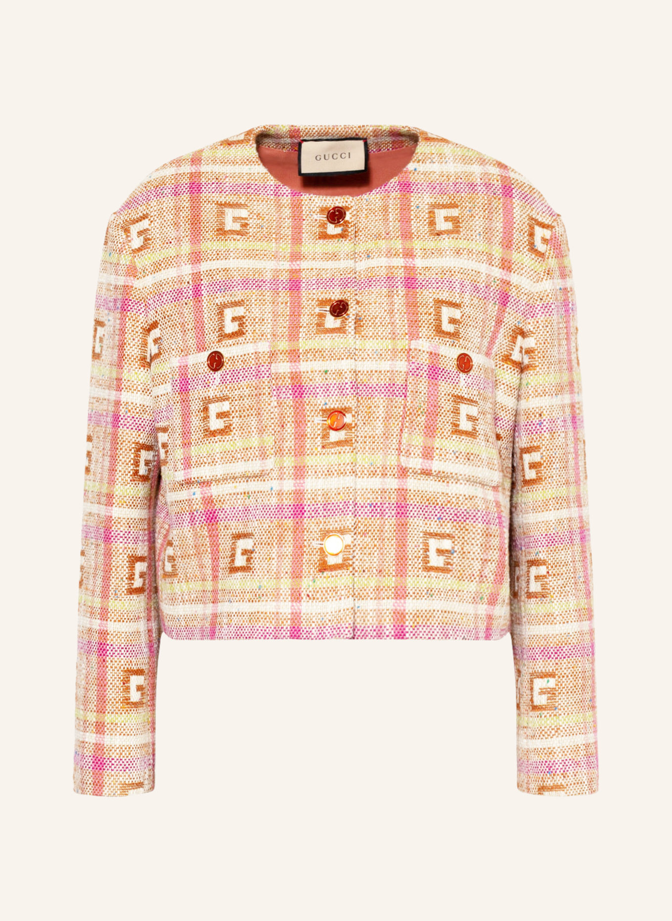 GUCCI Tweed blazers, Color: CAMEL/ CREAM/ ROSE (Image 1)
