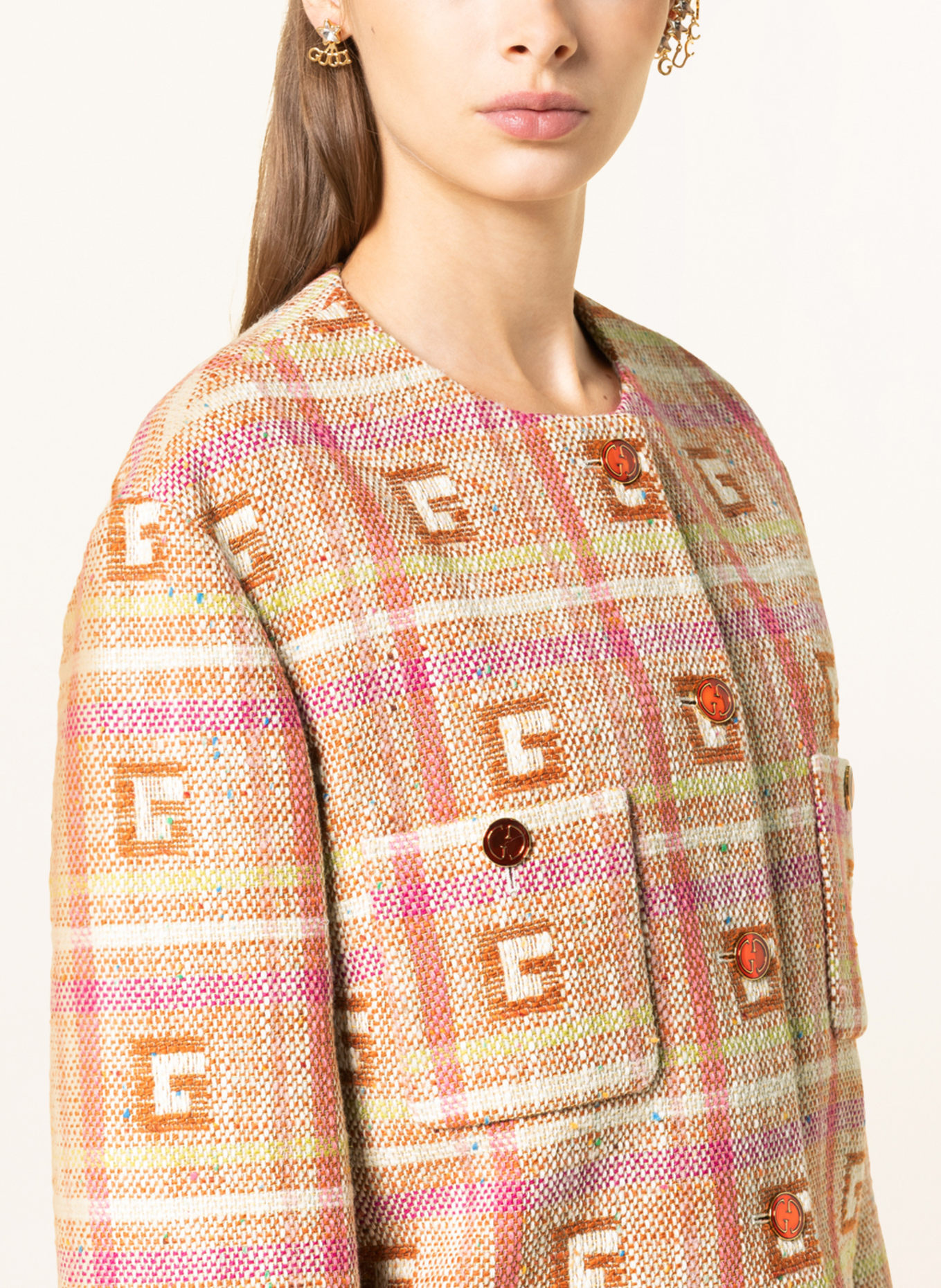 GUCCI Tweed blazers, Color: CAMEL/ CREAM/ ROSE (Image 4)