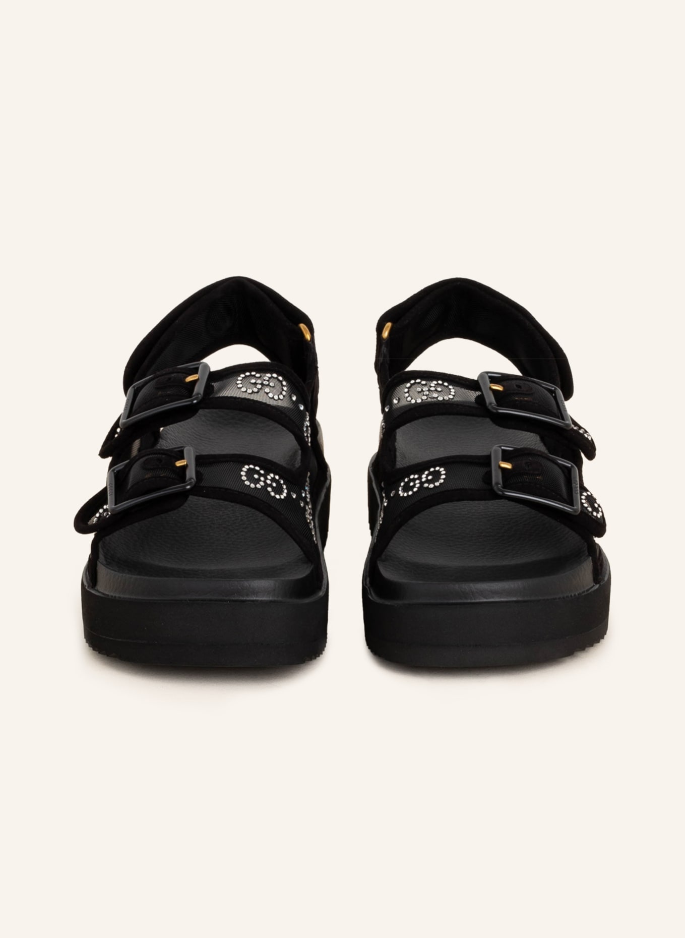 GUCCI Platform sandals with decorative gems, Color: 1000 NERO/NERO (Image 3)