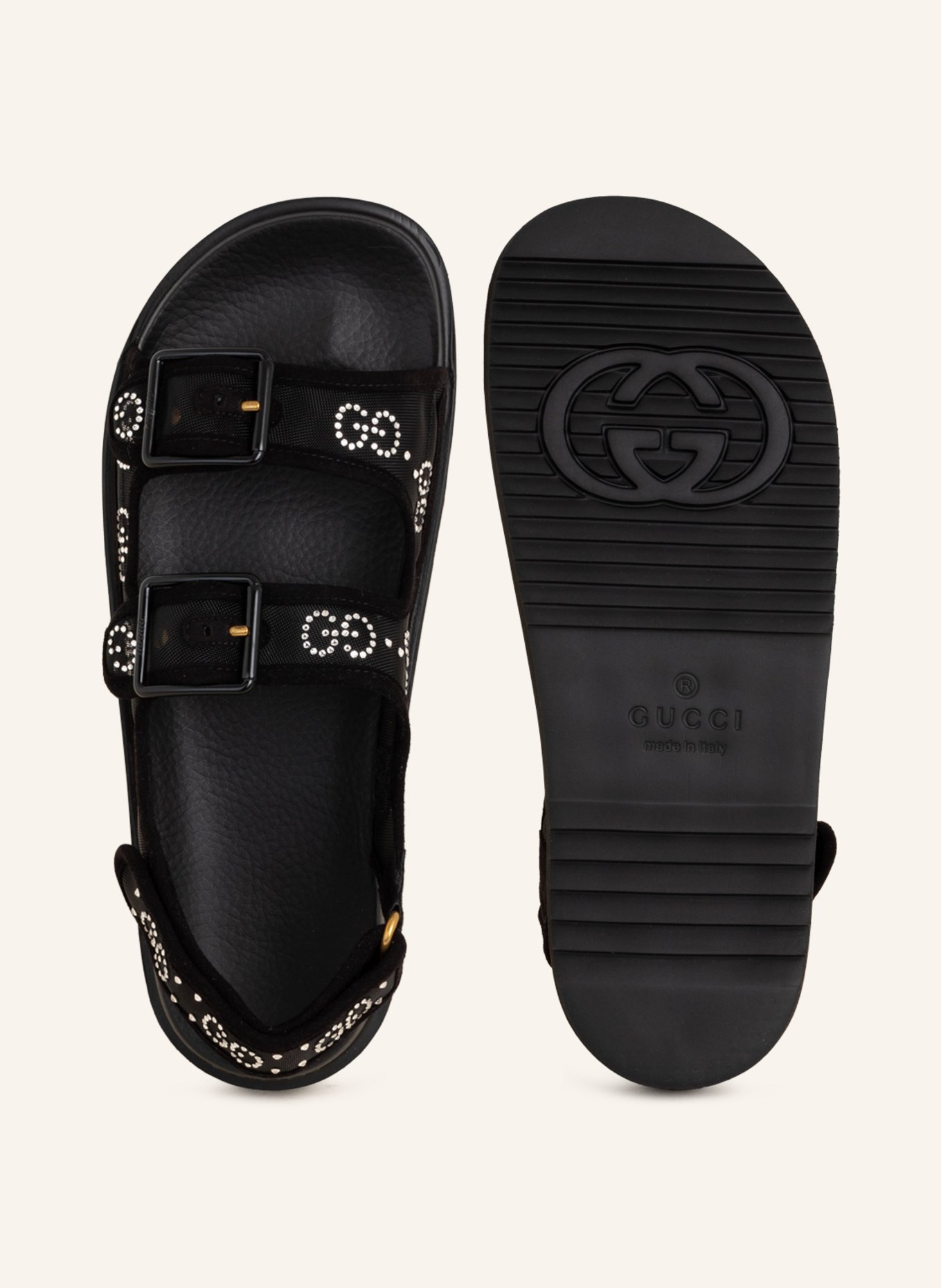 GUCCI Platform sandals with decorative gems, Color: 1000 NERO/NERO (Image 5)
