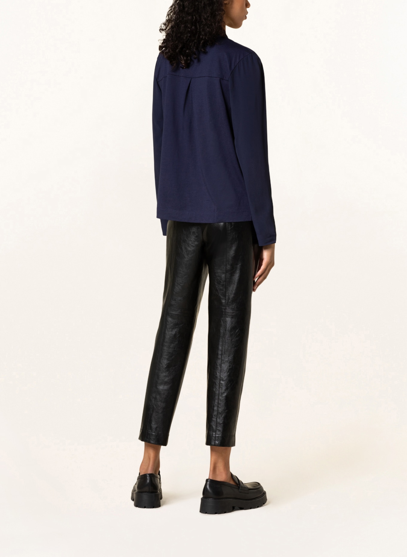 LUISA CERANO Shirt blouse with bow and silk, Color: DARK BLUE (Image 3)