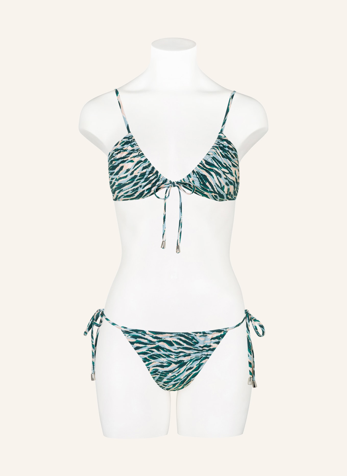 SEAFOLLY Triangle bikini bottoms WILD AT HEART , Color: DARK GREEN/ LIGHT BLUE/ CREAM (Image 2)