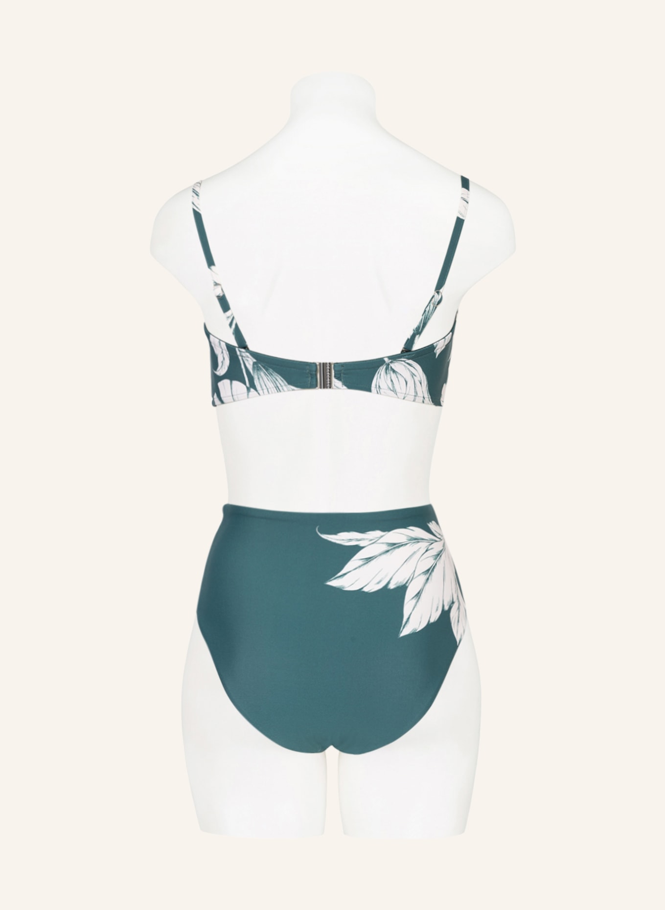 SEAFOLLY Bandeau bikini top FLEUR DE BLOOM, Color: DARK GREEN/ WHITE (Image 3)