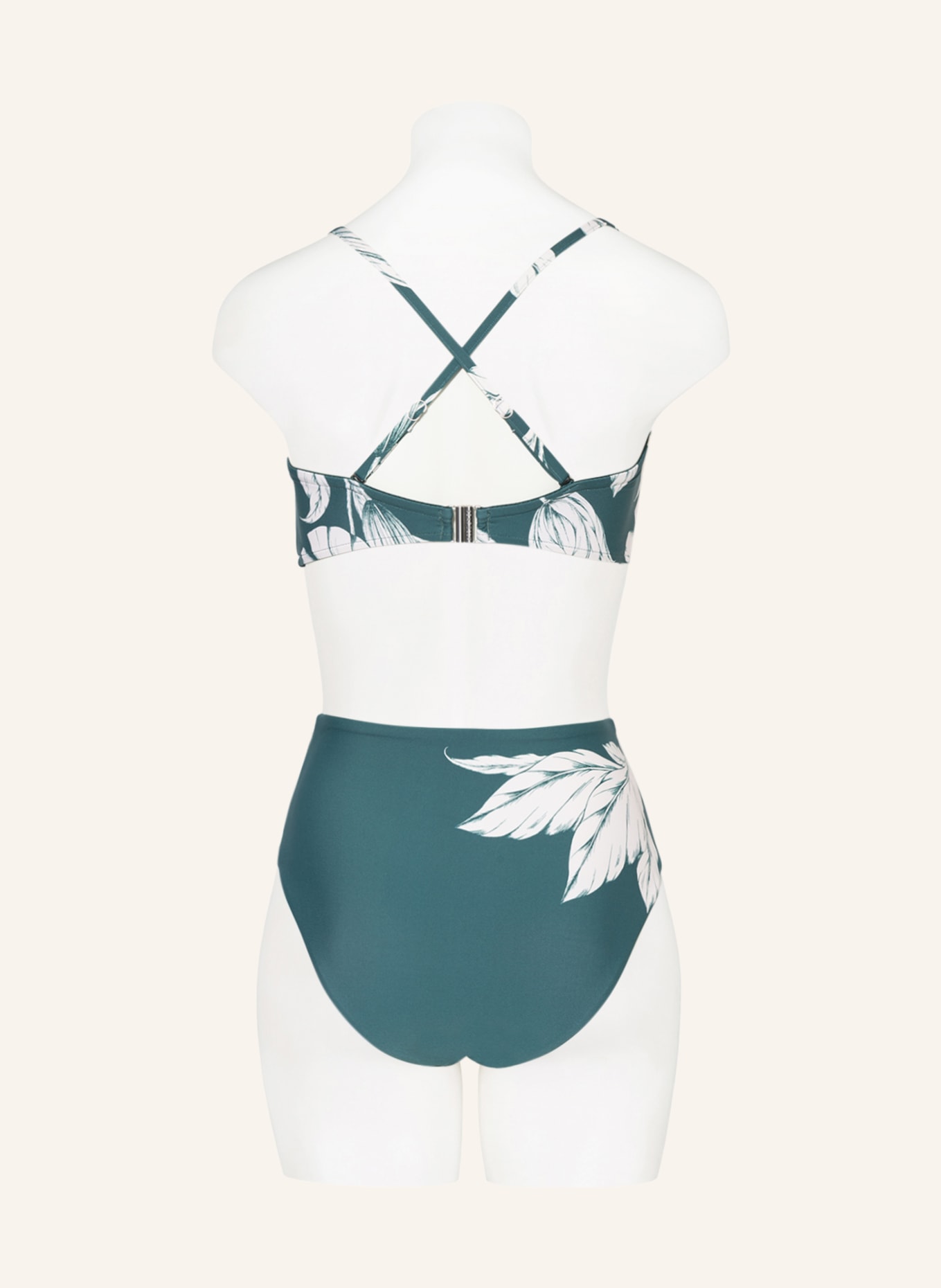 SEAFOLLY Bandeau bikini top FLEUR DE BLOOM, Color: DARK GREEN/ WHITE (Image 5)