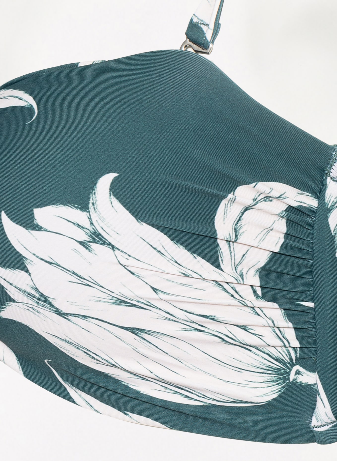 SEAFOLLY Bandeau bikini top FLEUR DE BLOOM, Color: DARK GREEN/ WHITE (Image 6)