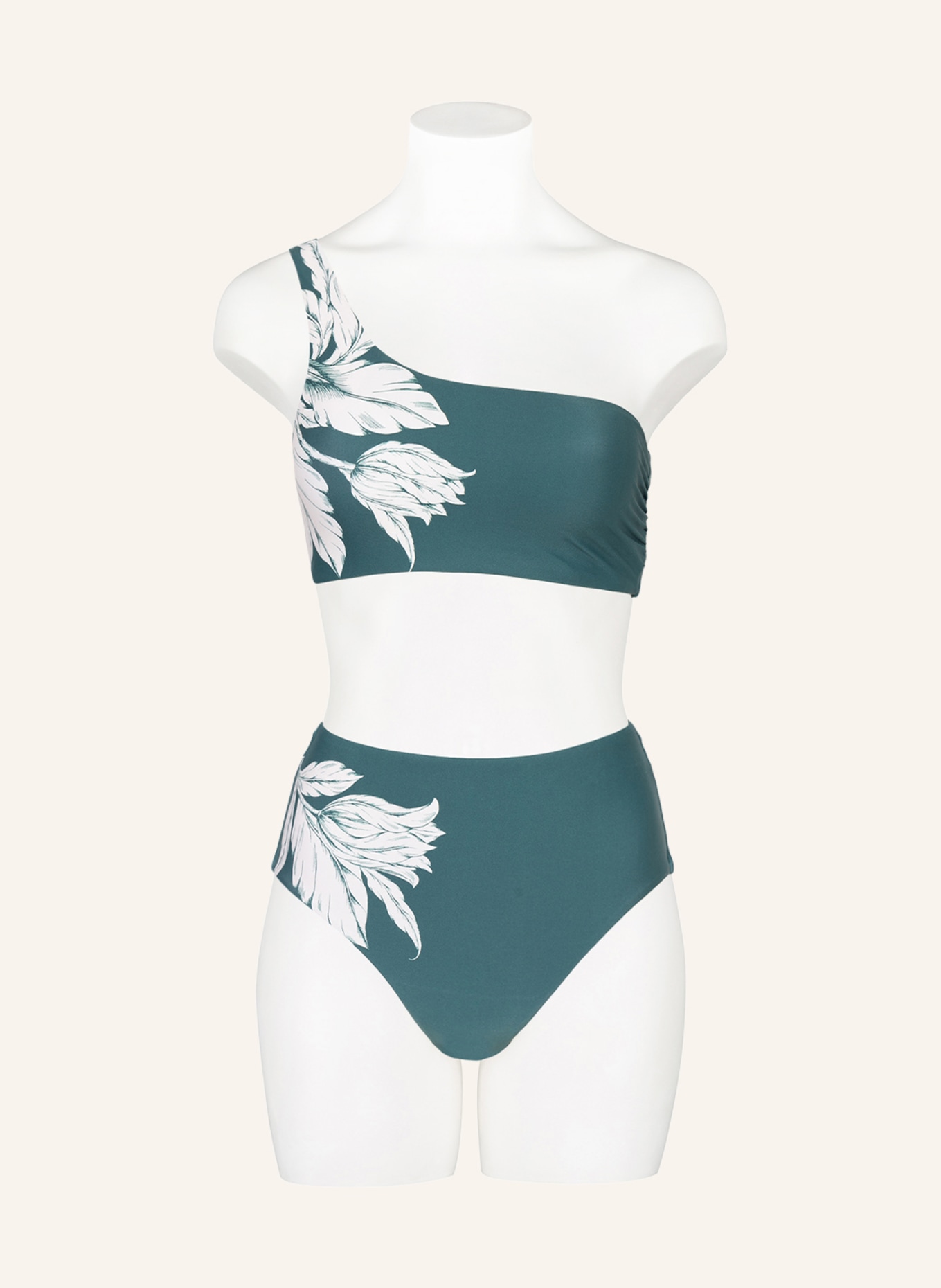 SEAFOLLY High-Waist-Bikini-Hose FLEUR DE BLOOM , Farbe: DUNKELGRÜN/ WEISS (Bild 2)