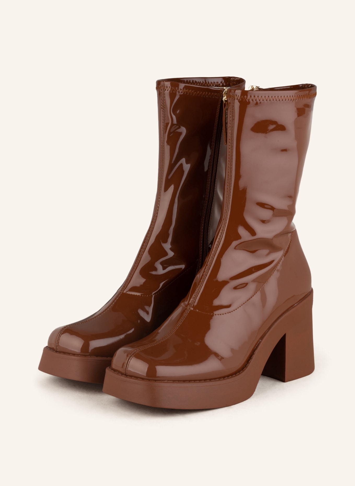 STEVE MADDEN Platform ankle boots OVERCAST, Color: COGNAC (Image 1)