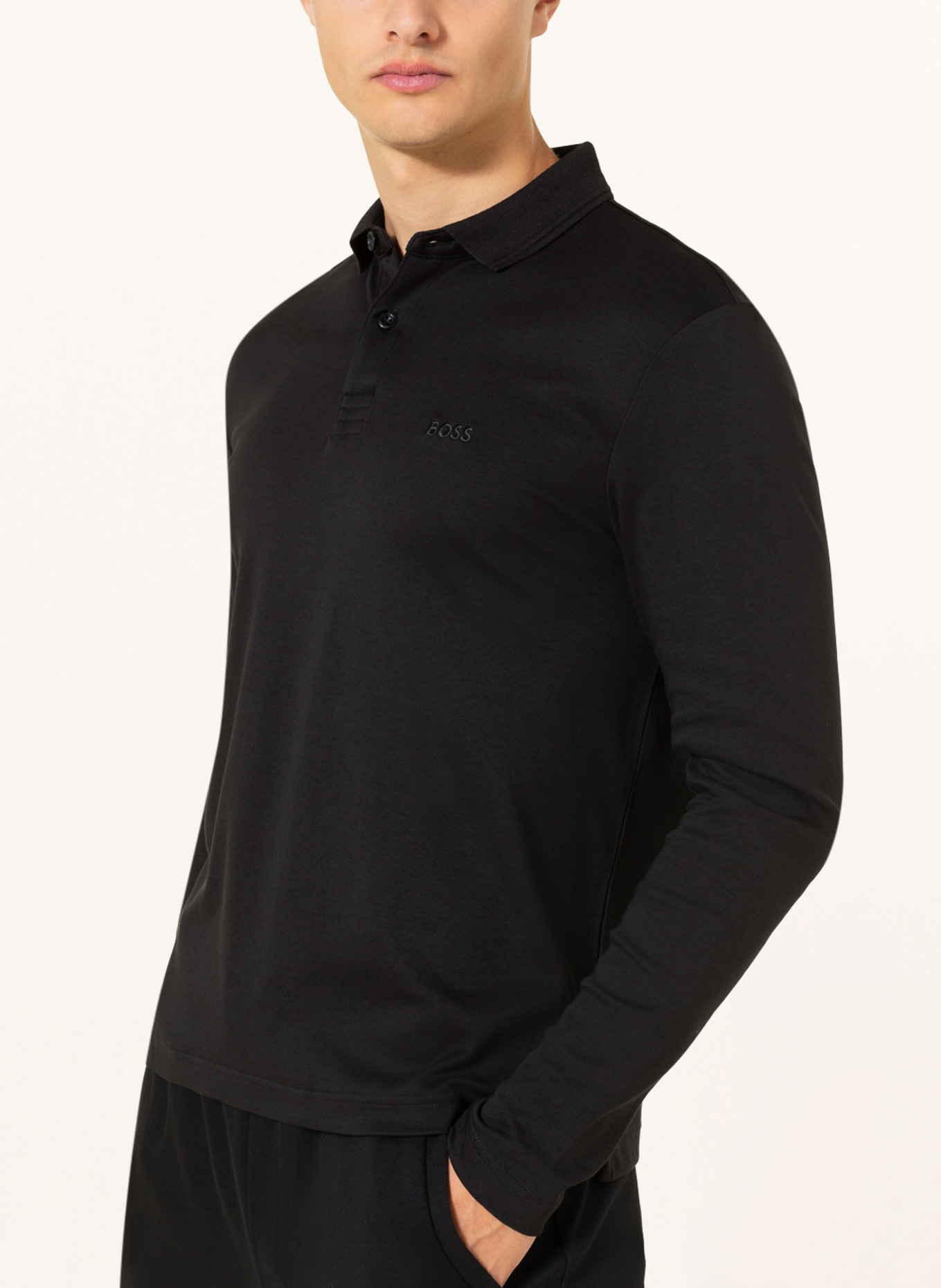 BOSS Jersey polo shirt PIROL, Color: BLACK (Image 4)