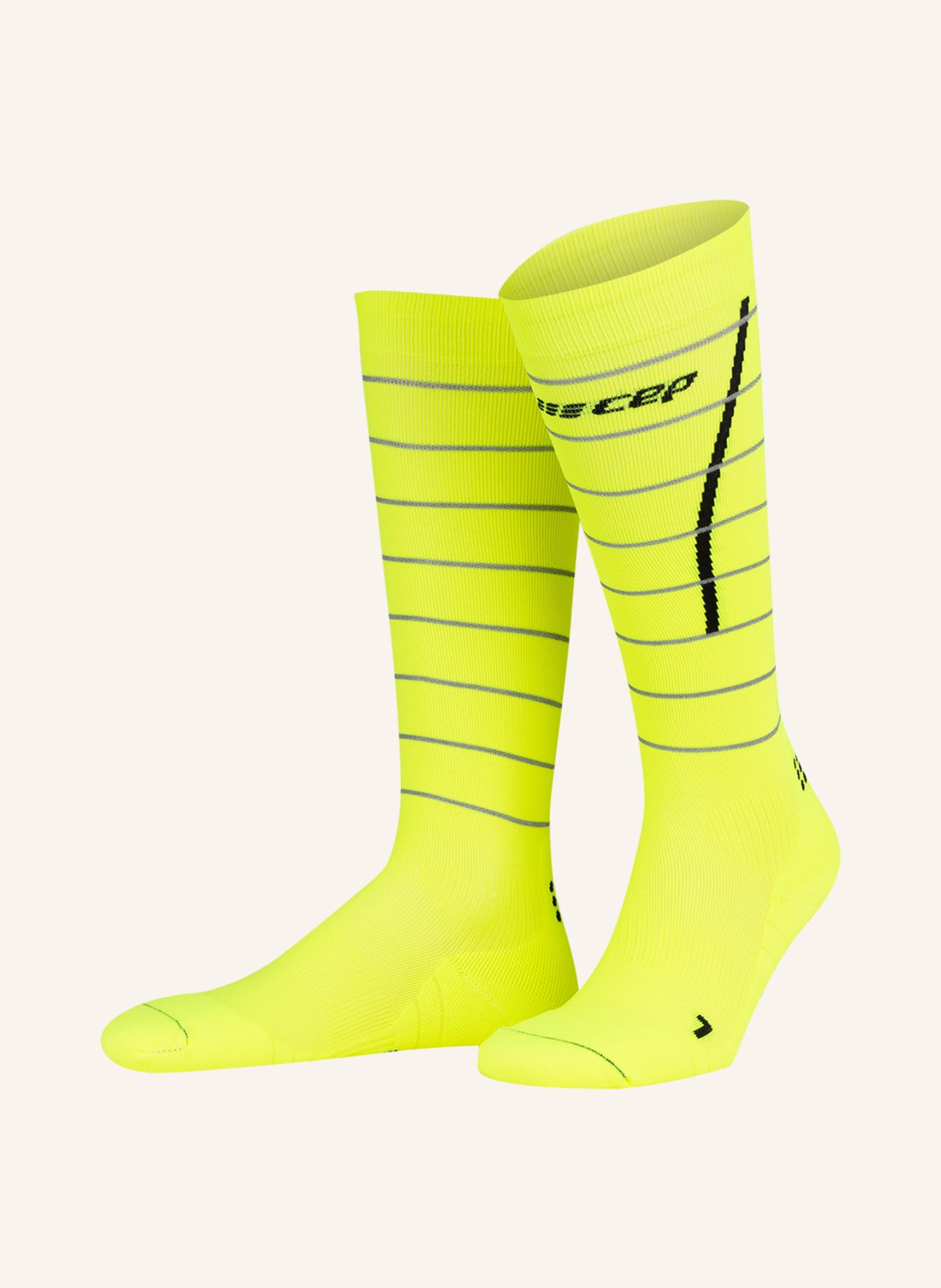 cep Running socks REFLECTIVE COMPRESSION , Color: NEON YELLOW (Image 1)