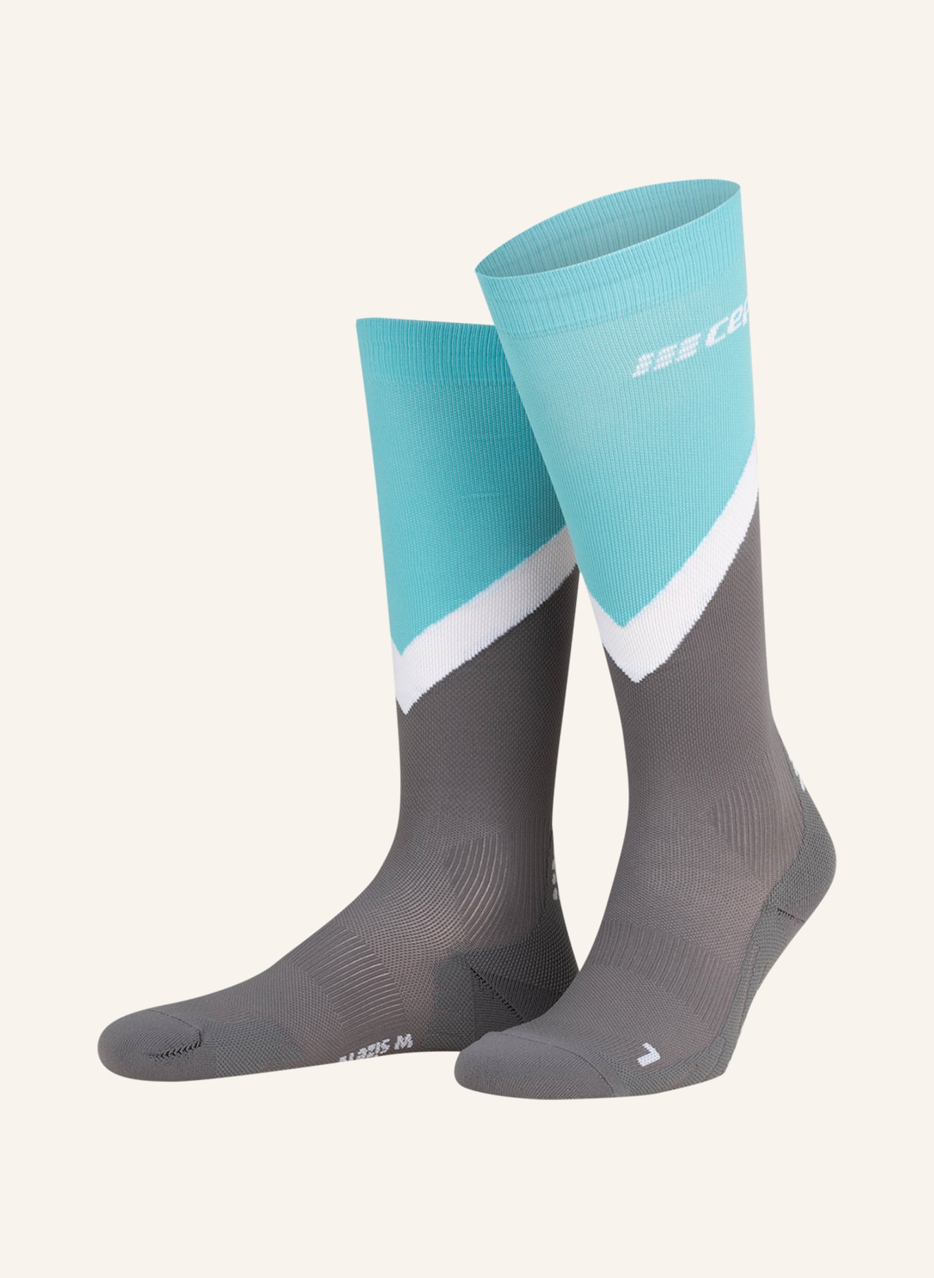 cep Ski socks CHEVRON COMPRESSION - TALL , Color: LIGHT BLUE (Image 1)