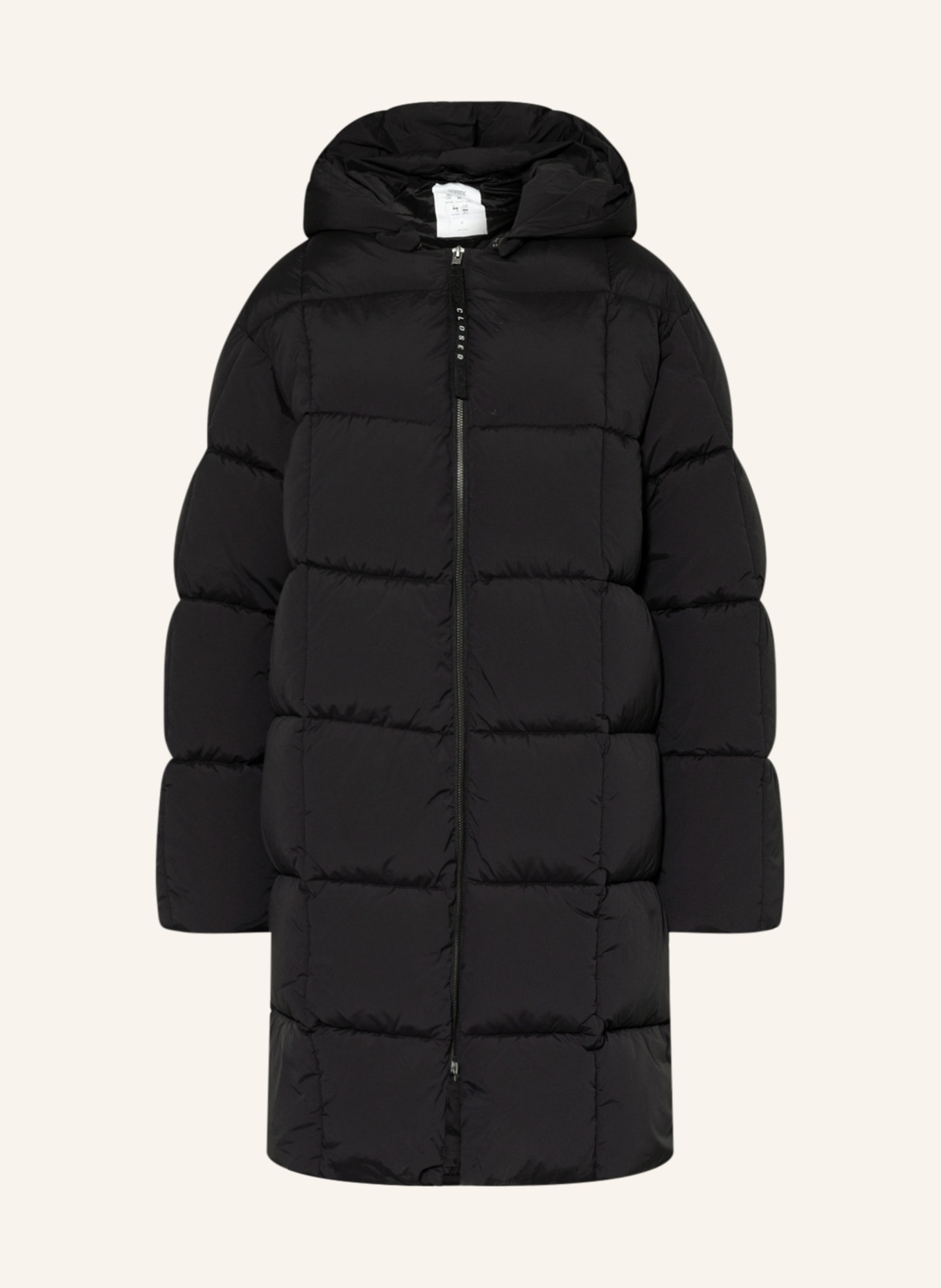 CLOSED Quilted coat with removable hood , Color: BLACK (Image 1)