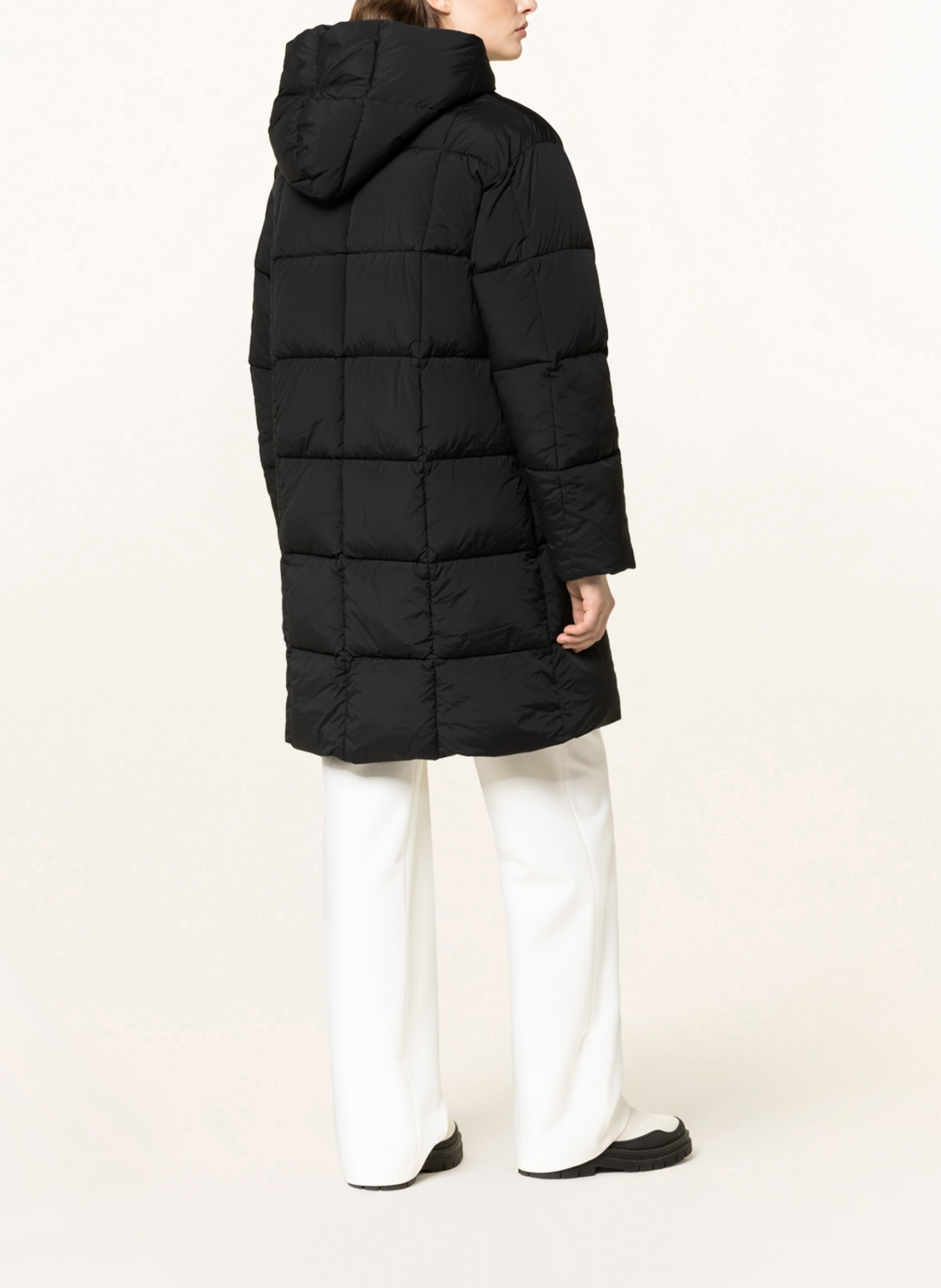 CLOSED Quilted coat with removable hood , Color: BLACK (Image 3)