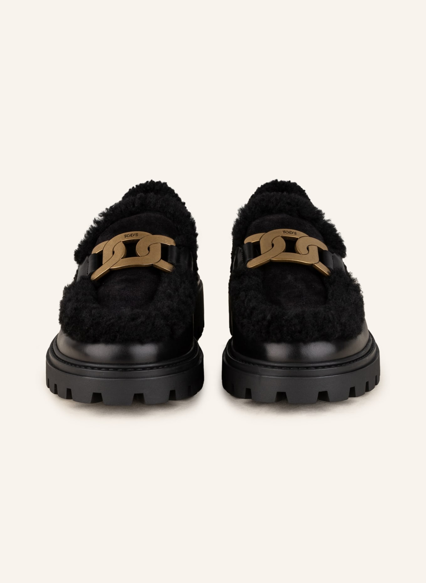 TOD'S Platform loafers with real fur, Color: BLACK (Image 3)