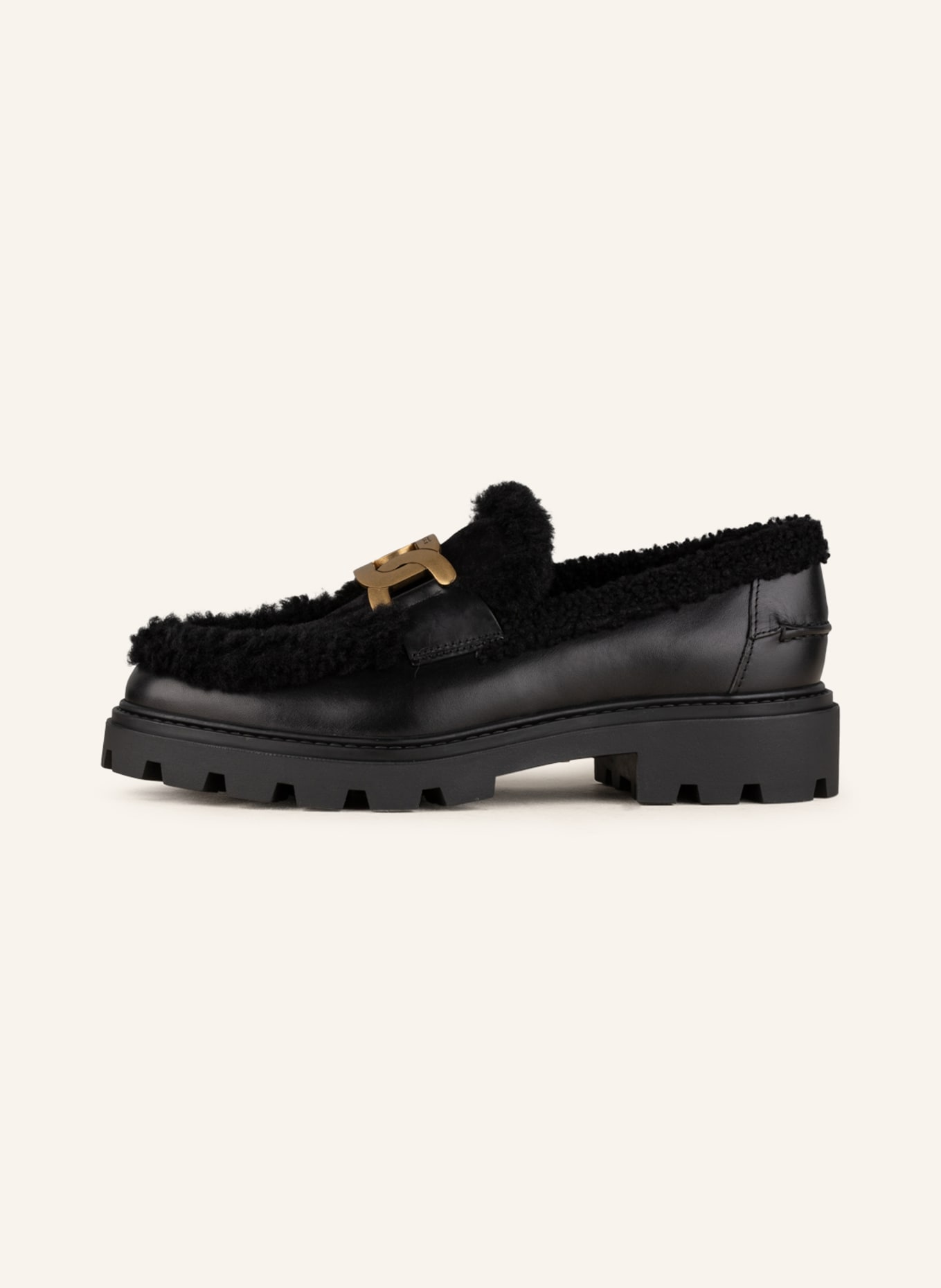 TOD'S Platform loafers with real fur, Color: BLACK (Image 4)
