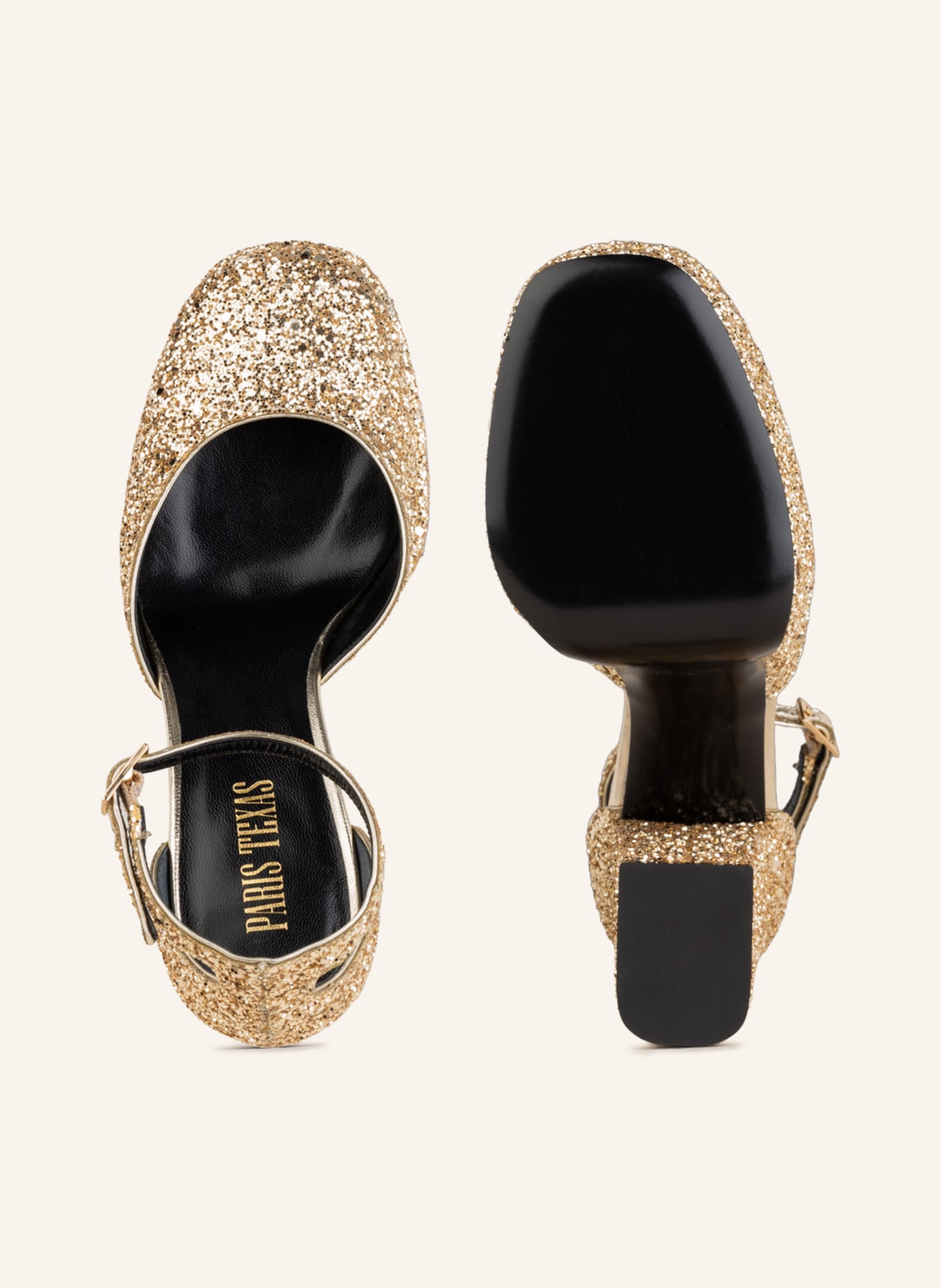 PARIS TEXAS Platform sandals DALILAH with sequins, Color: GOLD (Image 5)