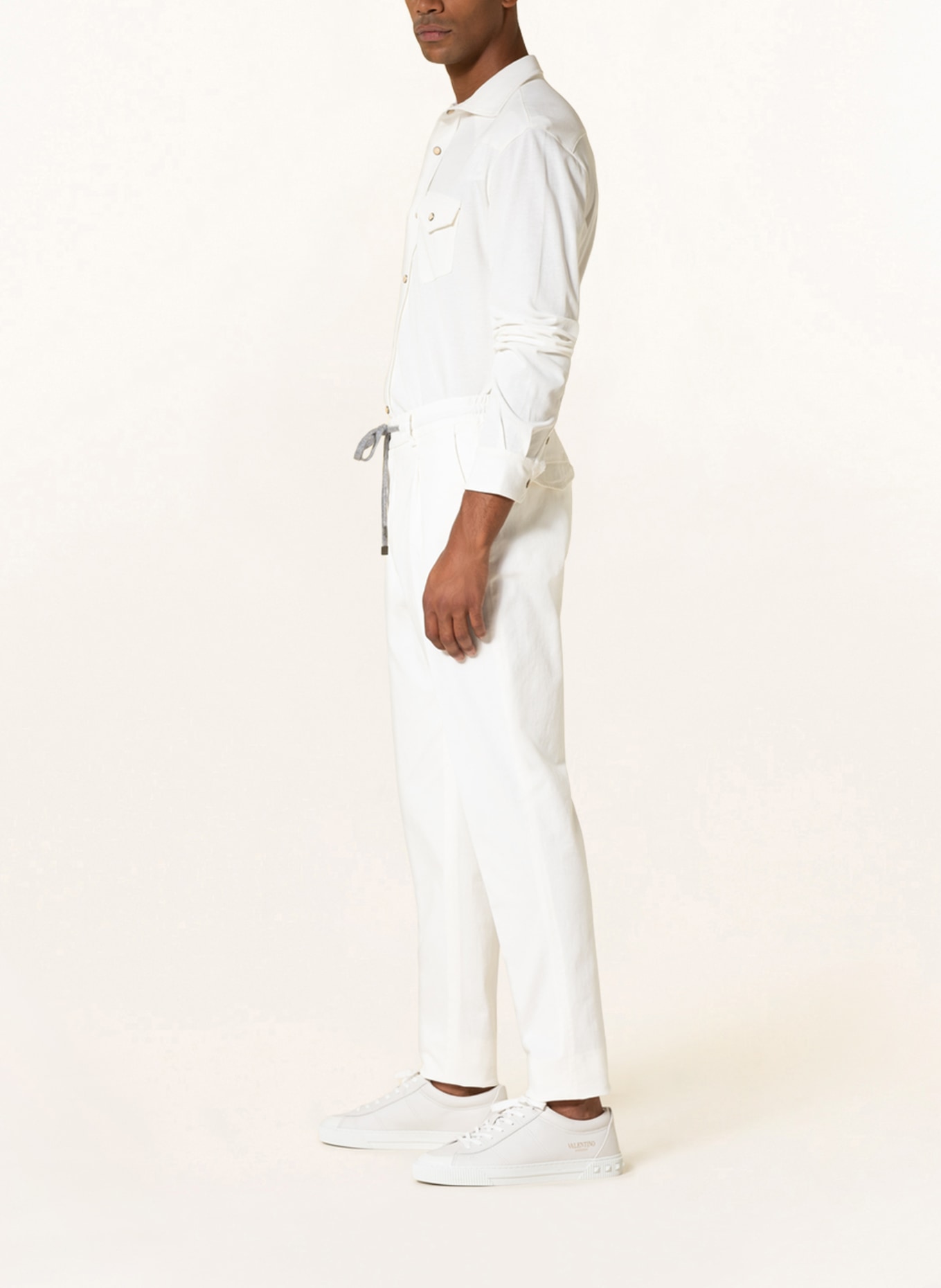 PESERICO Chinos in jogger style extra slim fit, Color: WHITE (Image 4)