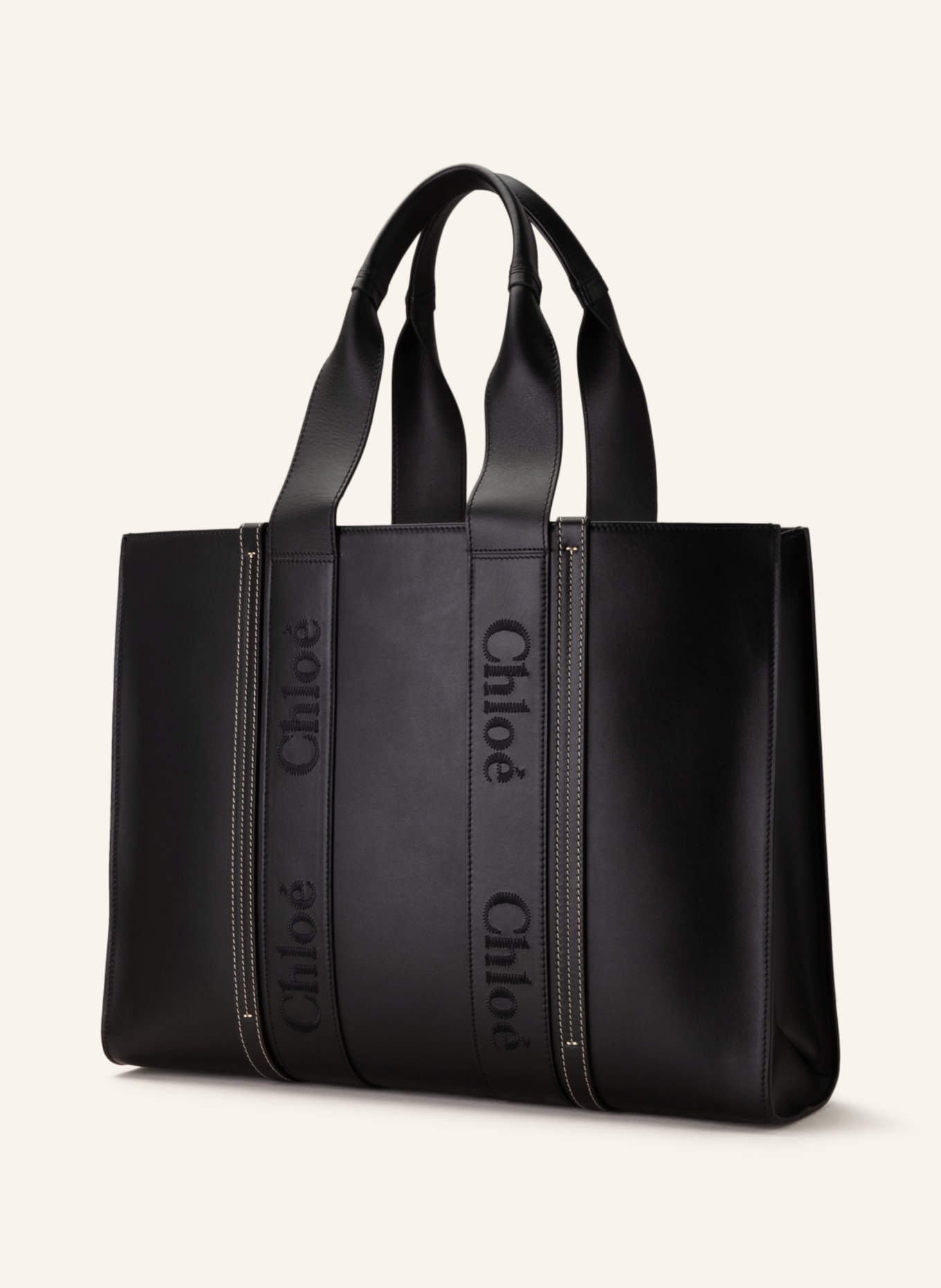 Chloé Shopper WOODY LARGE, Farbe: BLACK (Bild 2)