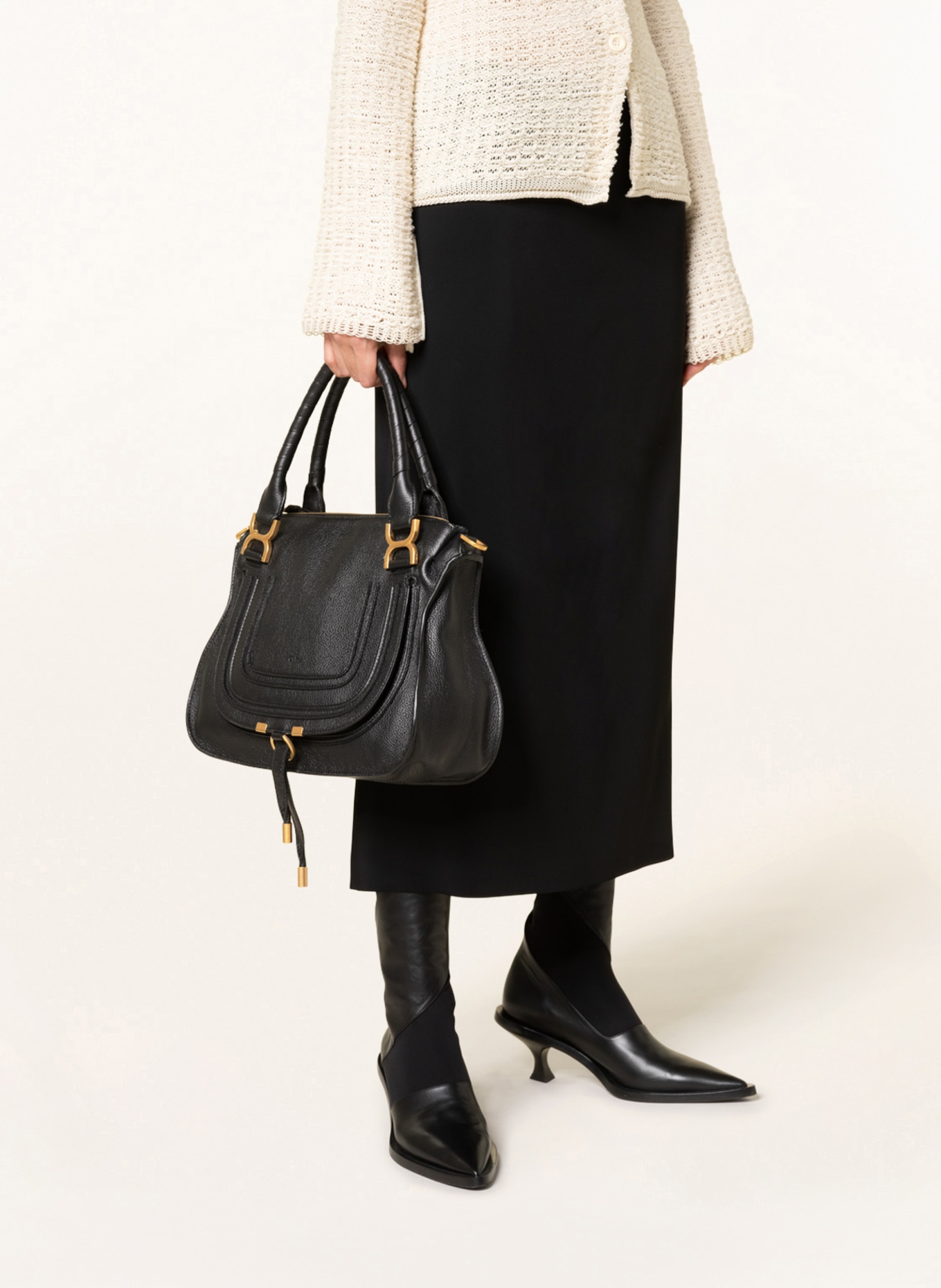 Chloé Handbag MARCIE LARGE, Color: BLACK/ GOLD (Image 4)