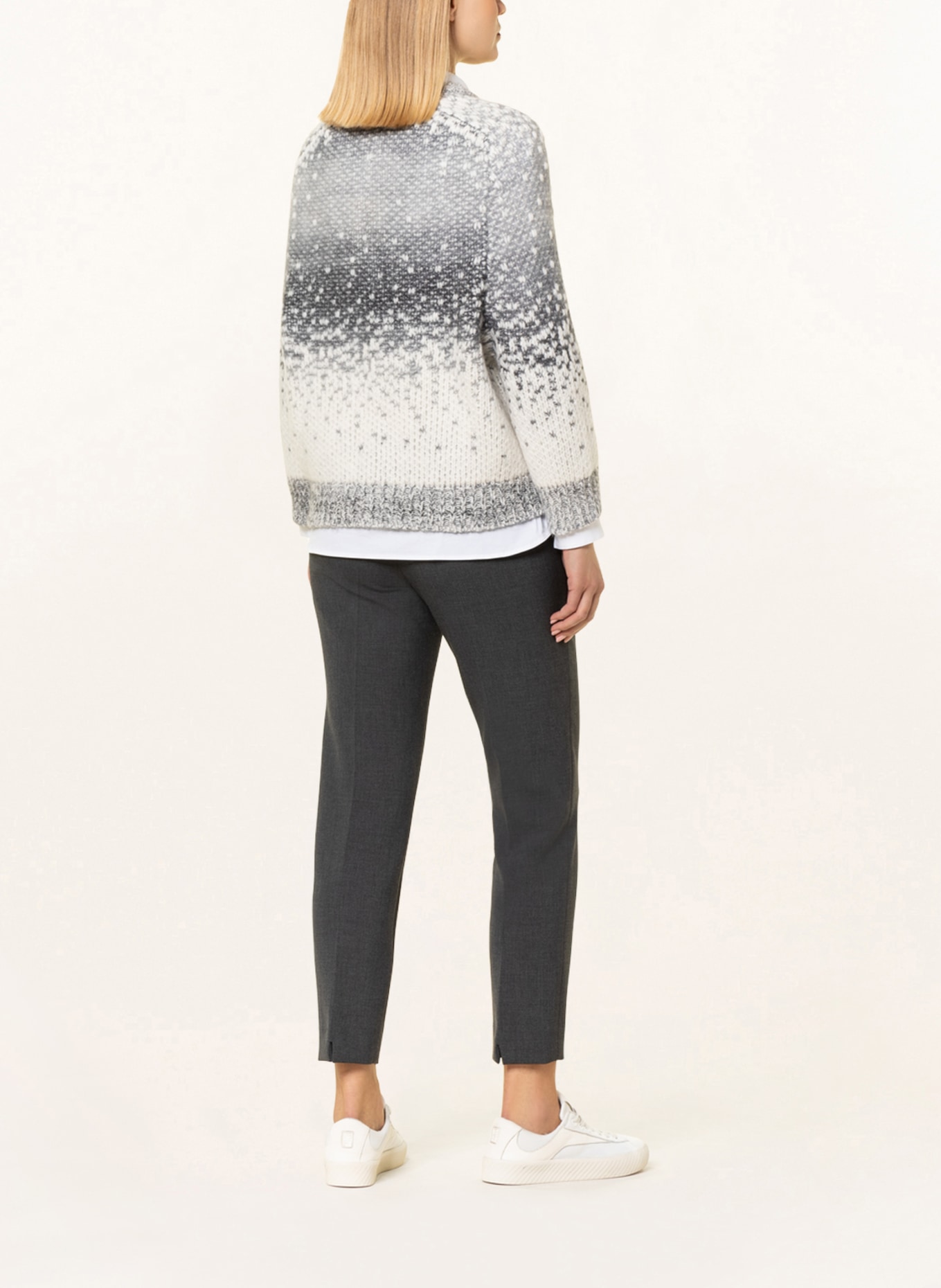 PESERICO Sweater with alpaca, Color: WHITE/ GRAY (Image 3)