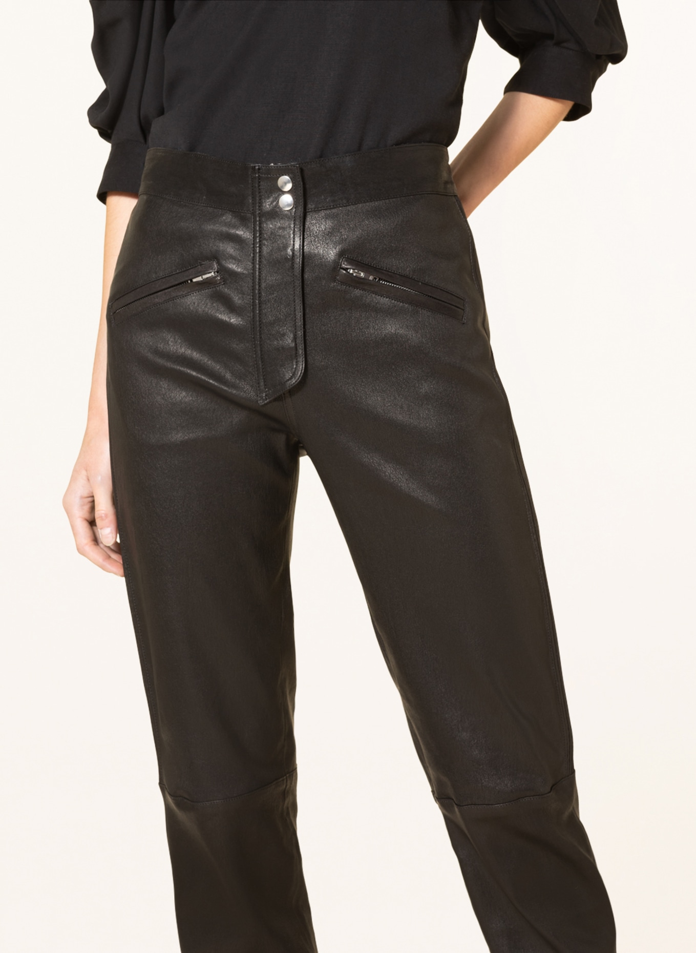 ISABEL MARANT Leather pants ADENIA, Color: BLACK (Image 5)