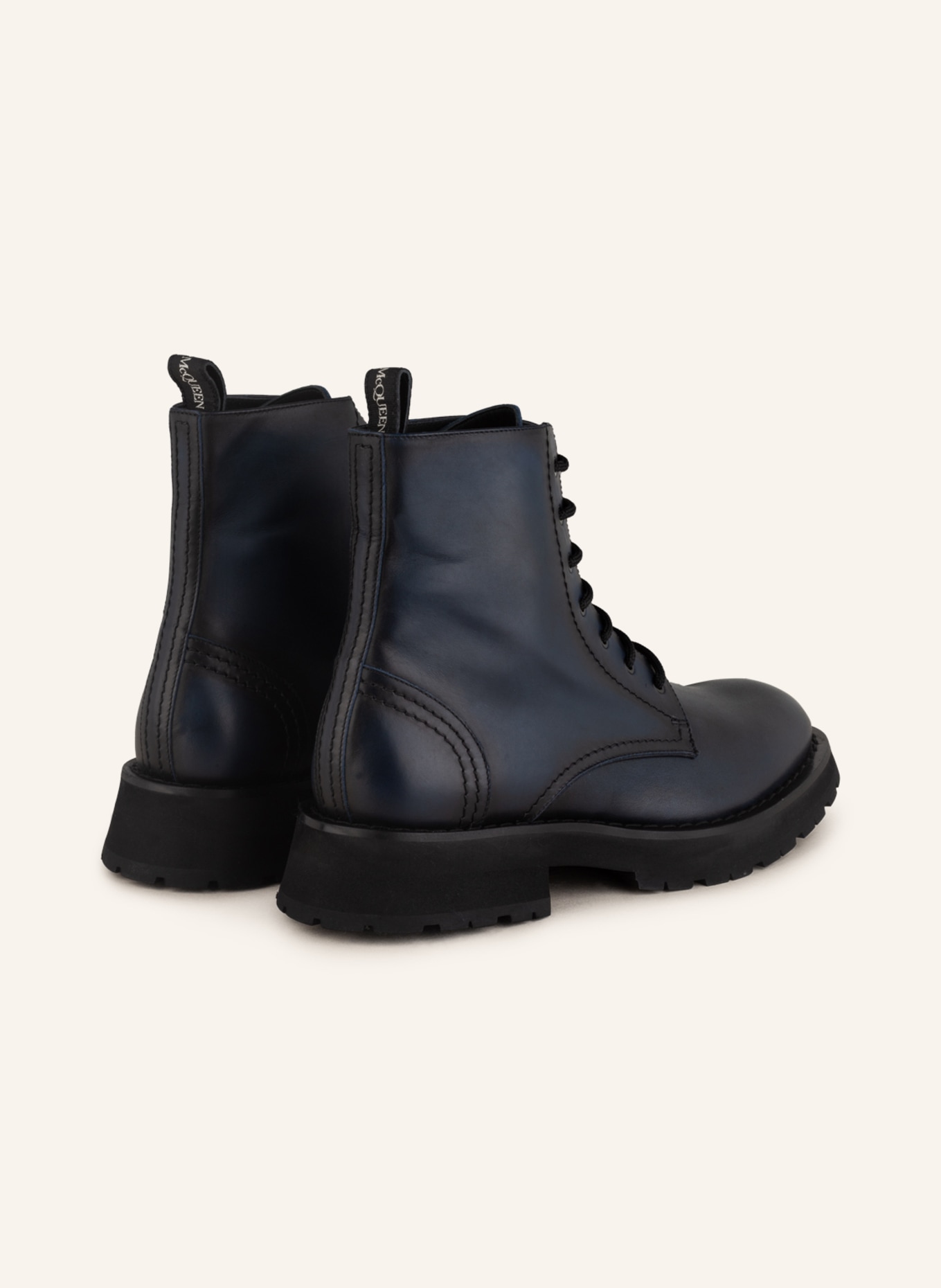 Alexander McQUEEN Lace up boots in dark blue