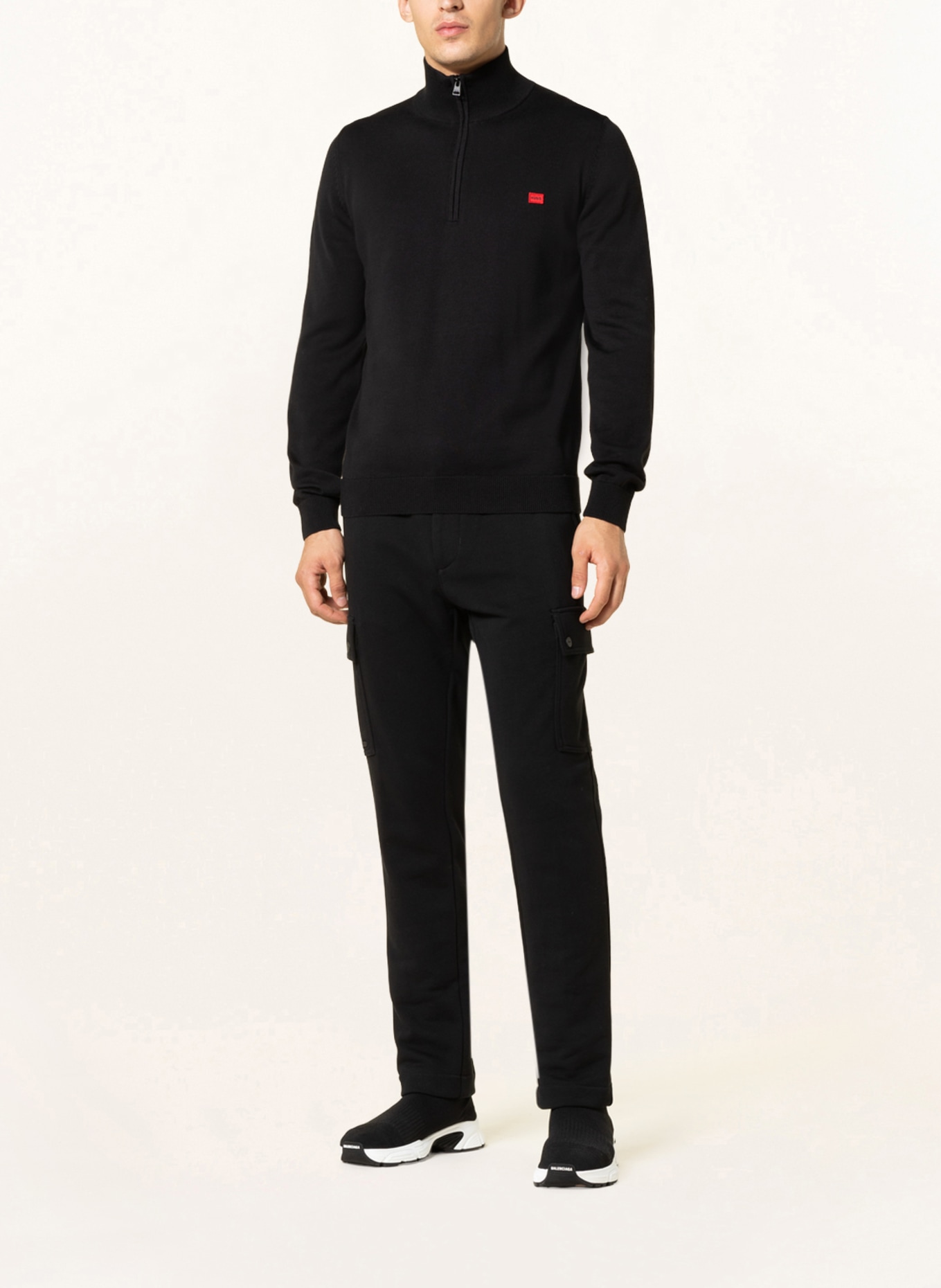 HUGO Half-zip sweater SAN QUINTUS, Color: BLACK (Image 2)