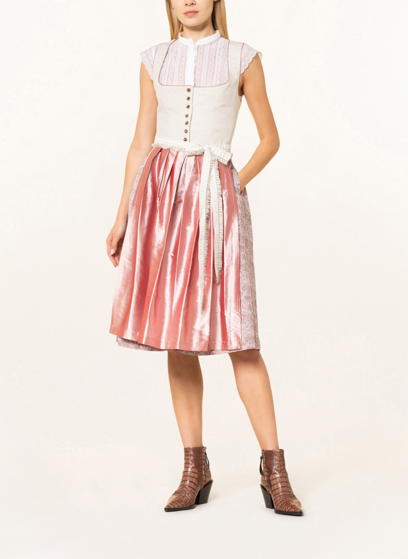 AlpenHERZ Sukienka bawarska VALENTINA, Kolor: KREMOWY/ BLADORÓŻOWY (Obrazek 2)