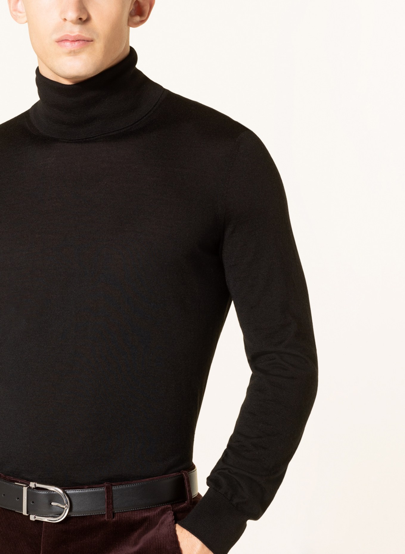 ZEGNA Sweter z kaszmiru z dodatkiem jedwabiu , Kolor: CZARNY (Obrazek 4)