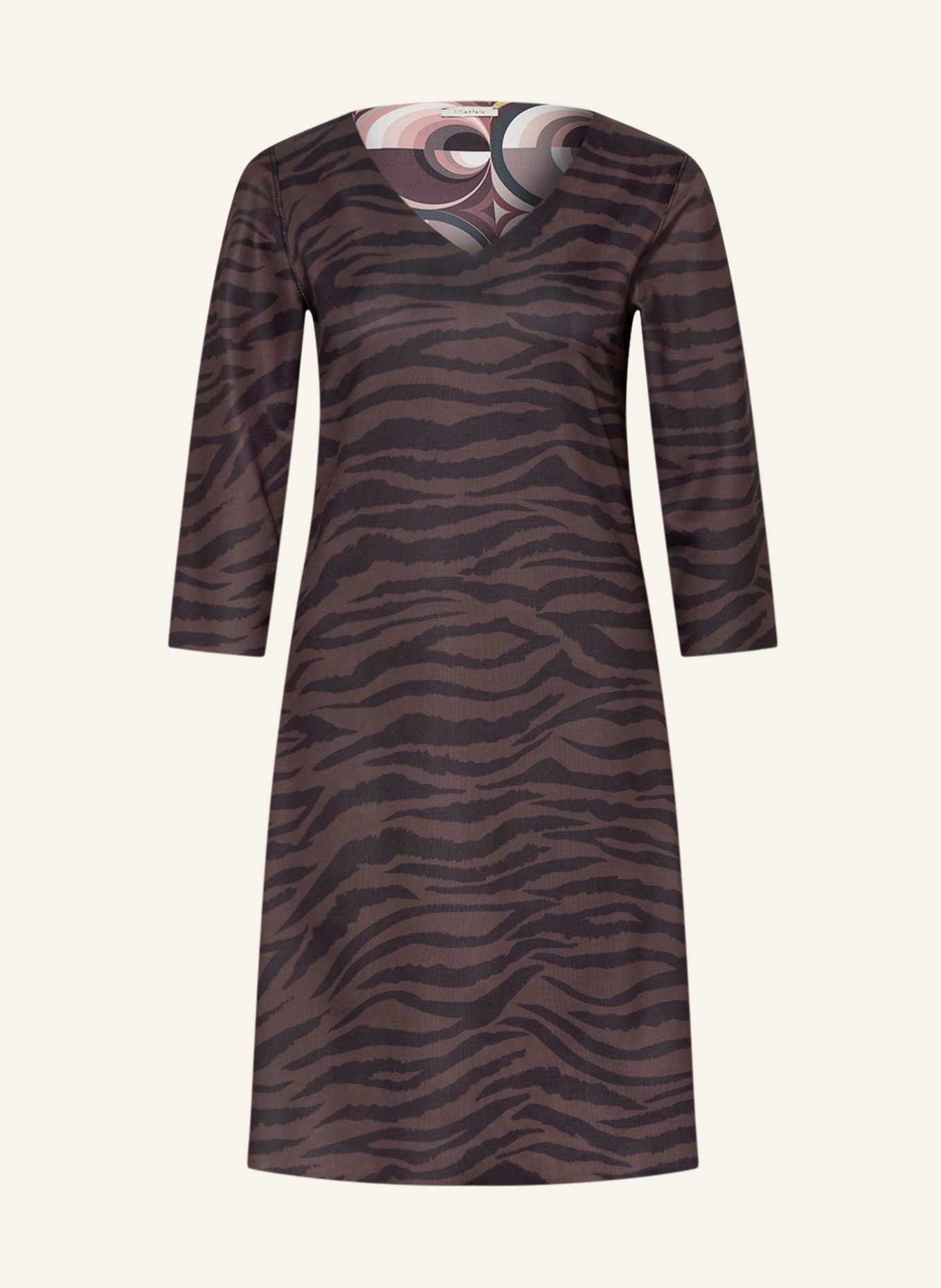 lilienfels Dress with 3/4 sleeves , Color: BROWN/ BLACK/ CAMEL (Image 1)