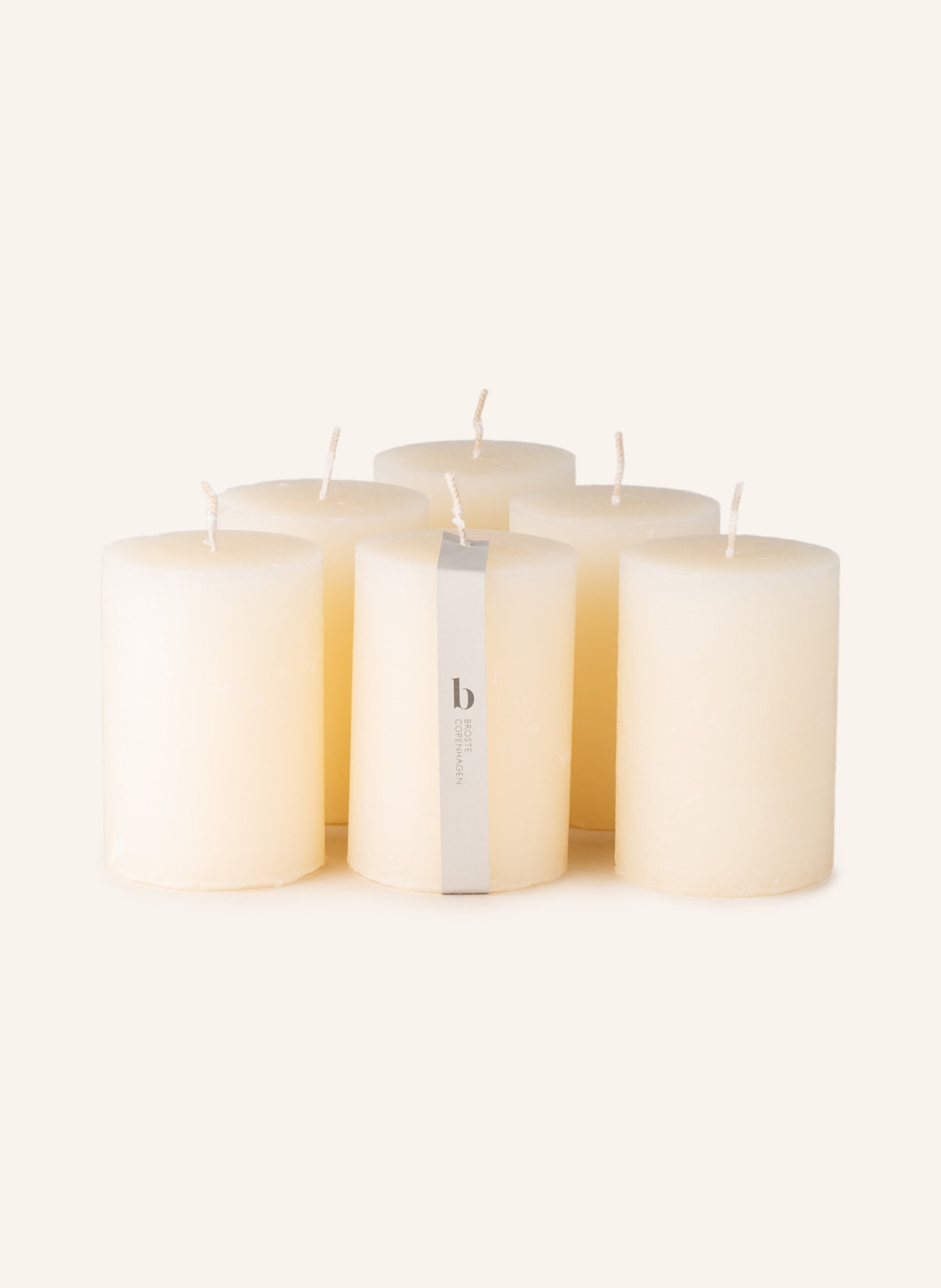 BROSTE COPENHAGEN Set of 6 candles RUSTIC, Color: CREAM (Image 1)