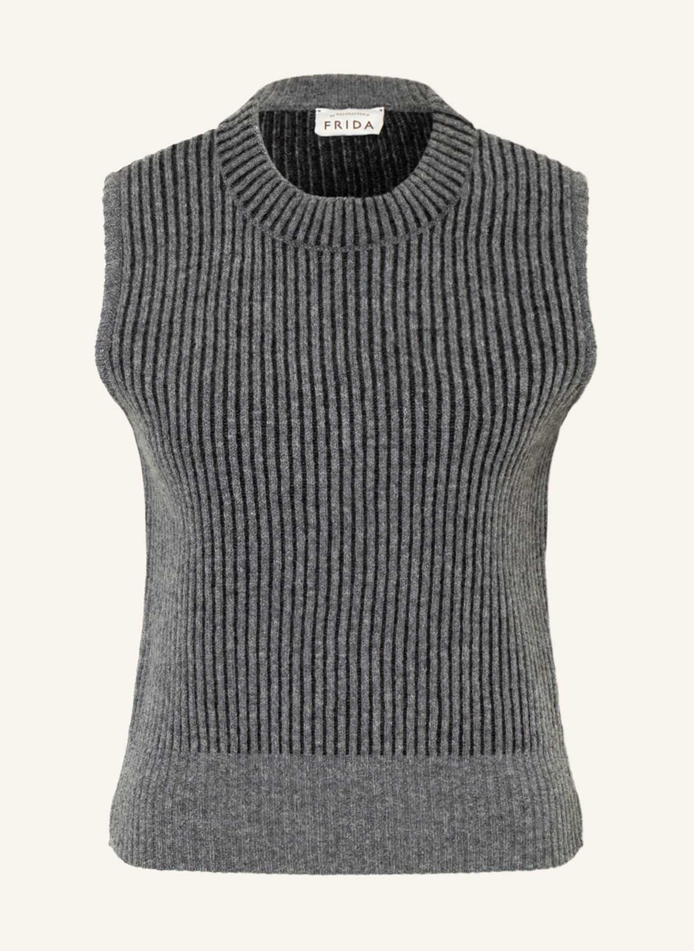 ROCKMACHERIN Sweater vest VRENI in merino wool, Color: DARK GRAY (Image 1)