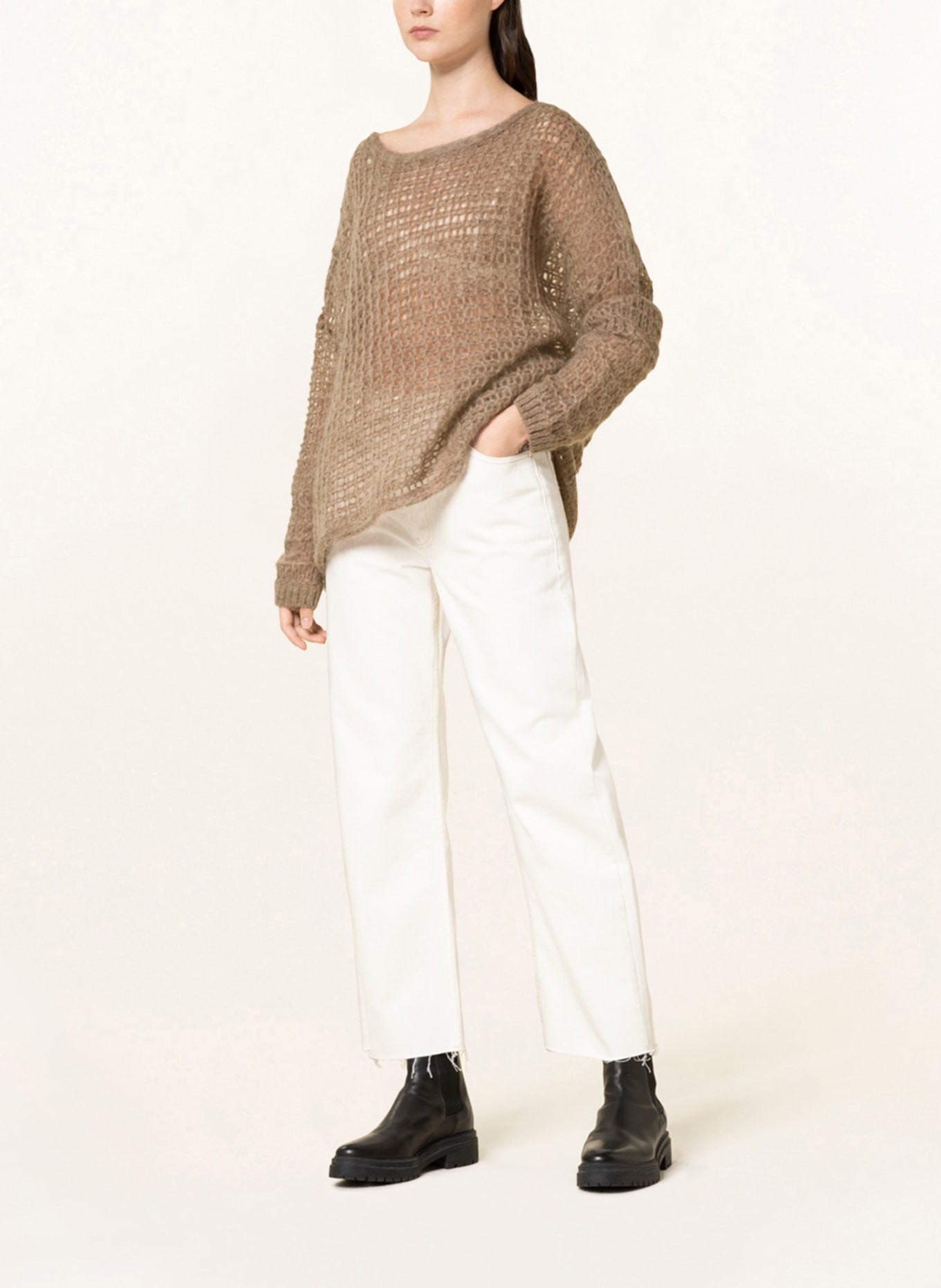by Aylin Koenig Oversized sweater CHIARA with mohair and alpaca , Color: BROWN (Image 2)