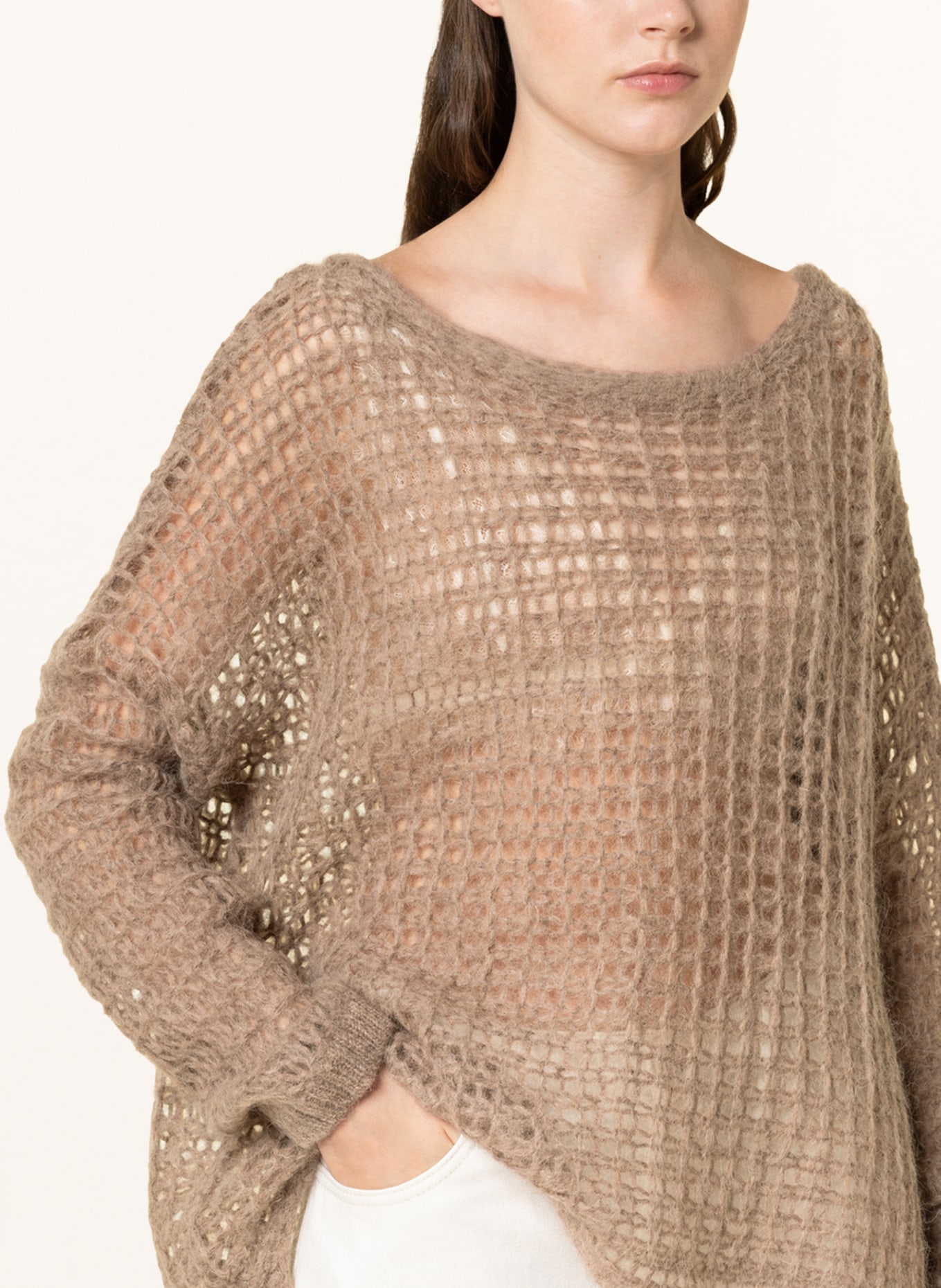 by Aylin Koenig Oversized sweater CHIARA with mohair and alpaca , Color: BROWN (Image 4)