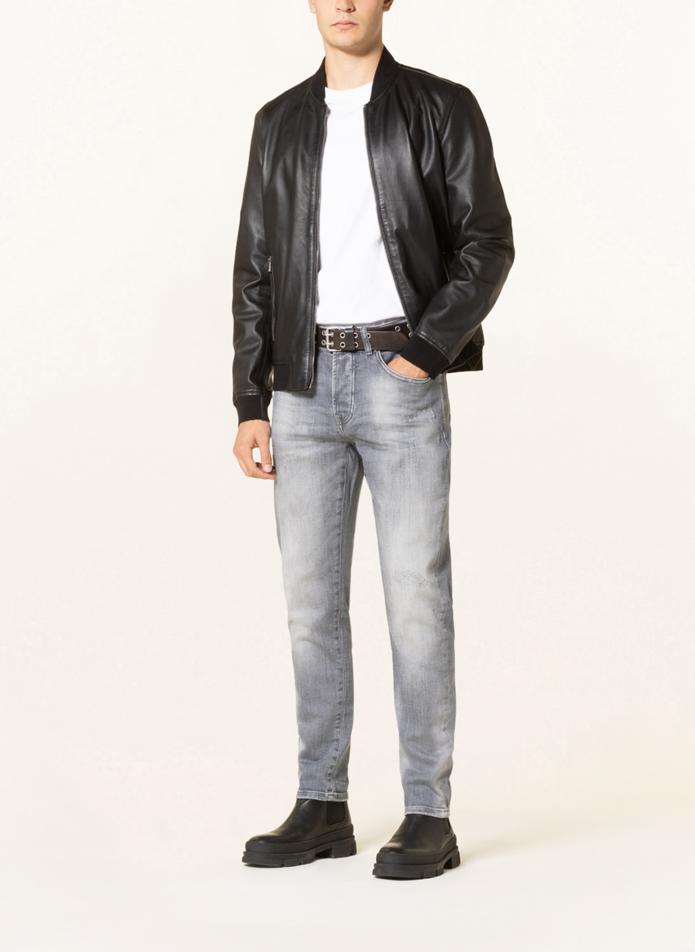 GOLDGARN DENIM Destroyed Jeans U2 Tapered Fit, Farbe: 1050 Light Grey (Bild 2)