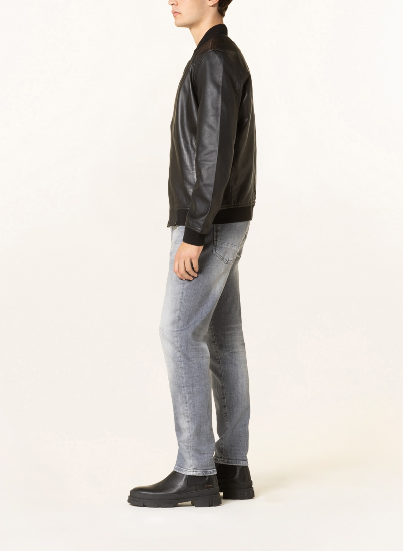 GOLDGARN DENIM Destroyed Jeans U2 Tapered Fit, Farbe: 1050 Light Grey (Bild 4)