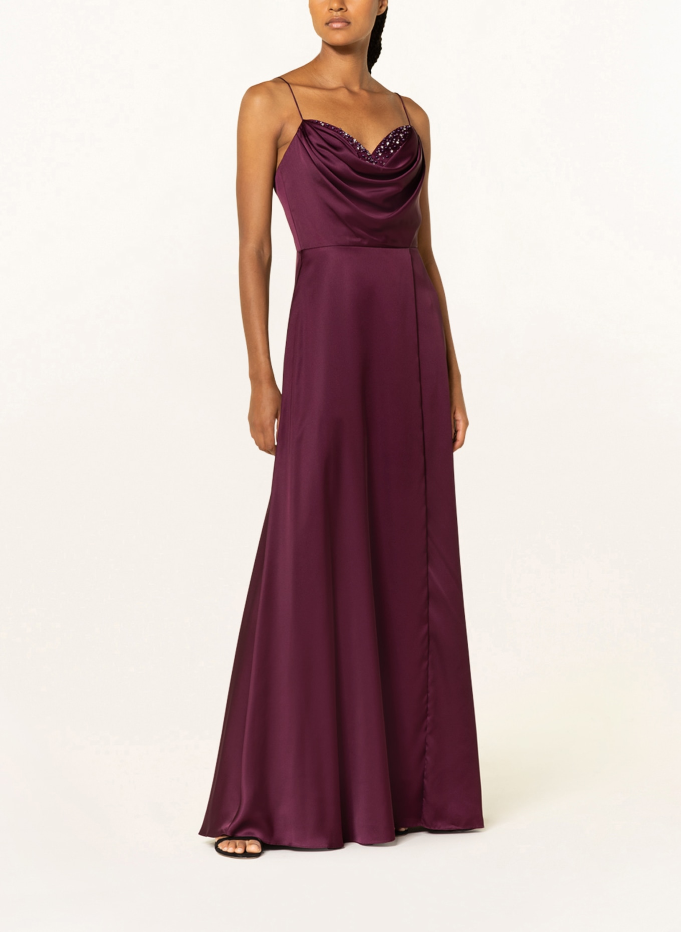 unique Evening dress with decorative gems and stole , Color: FUCHSIA (Image 3)