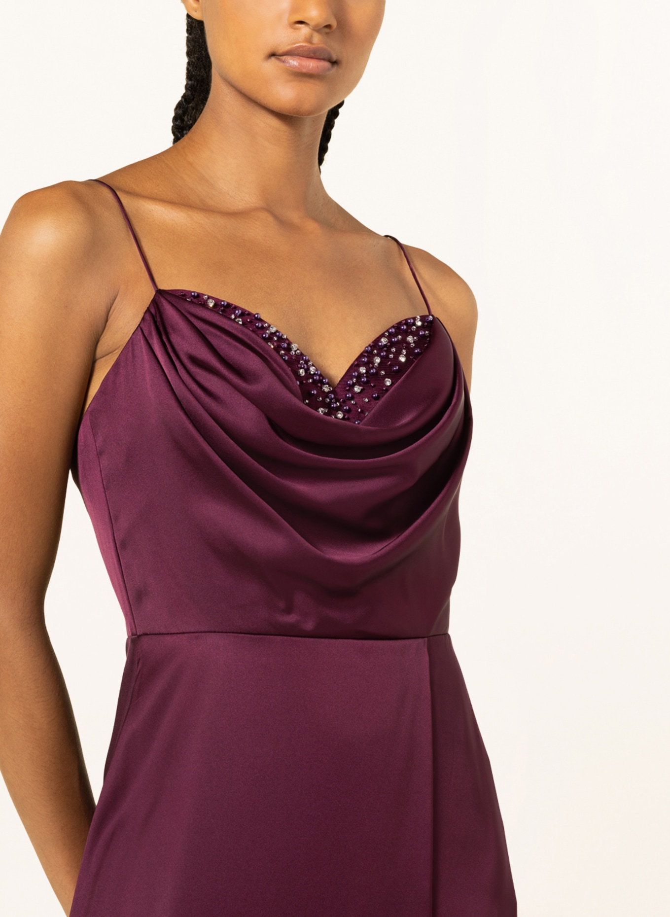 unique Evening dress with decorative gems and stole , Color: FUCHSIA (Image 5)