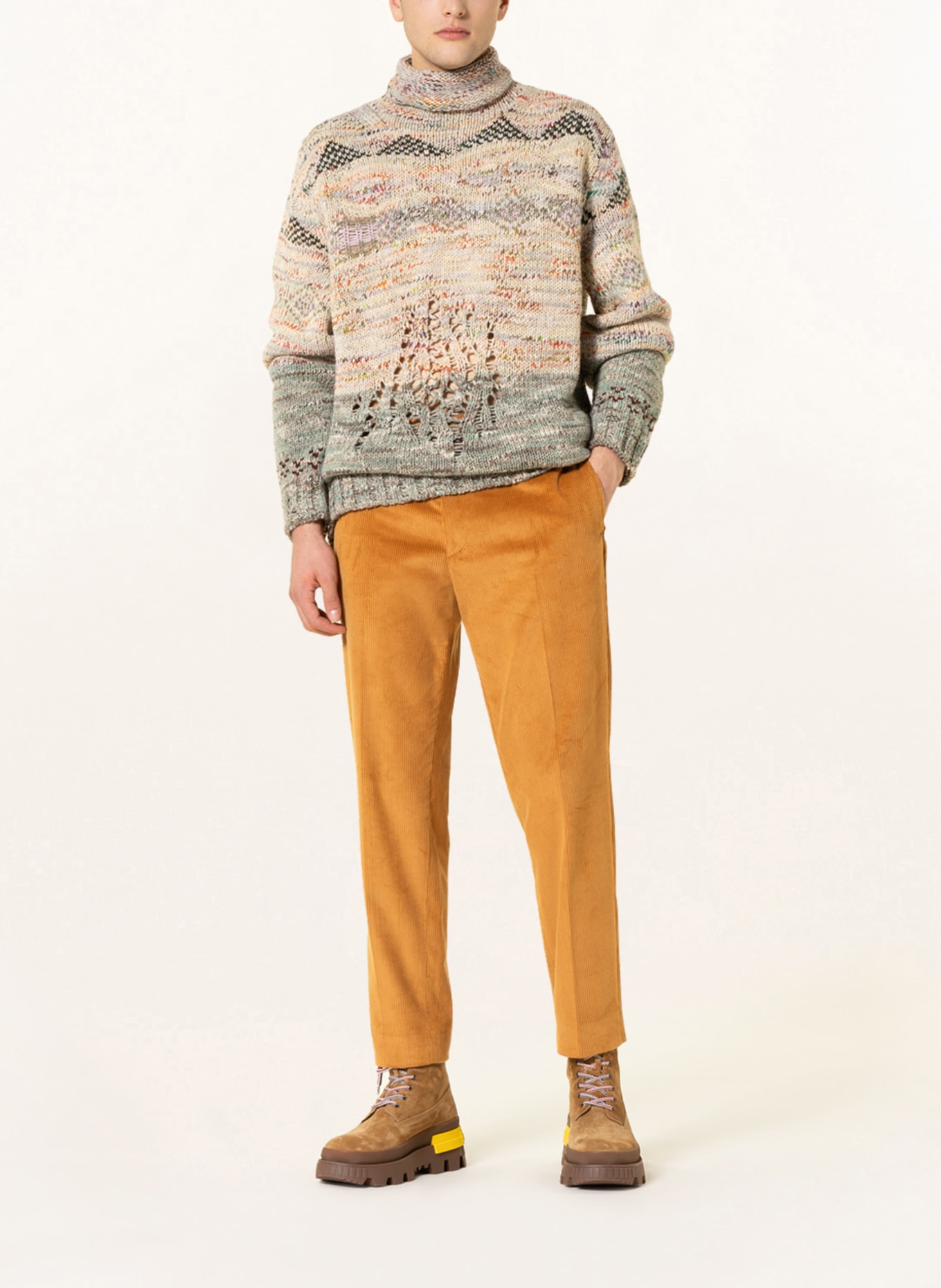 MONCLER Manšestrové chino kalhoty, Barva: KOŇAKOVÁ (Obrázek 2)
