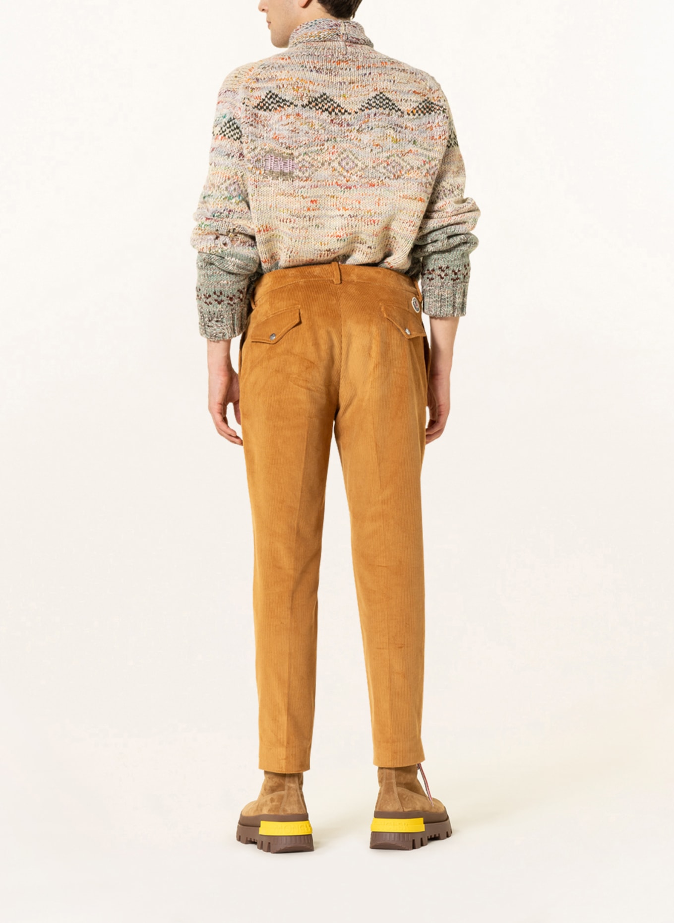 MONCLER Manšestrové chino kalhoty, Barva: KOŇAKOVÁ (Obrázek 3)