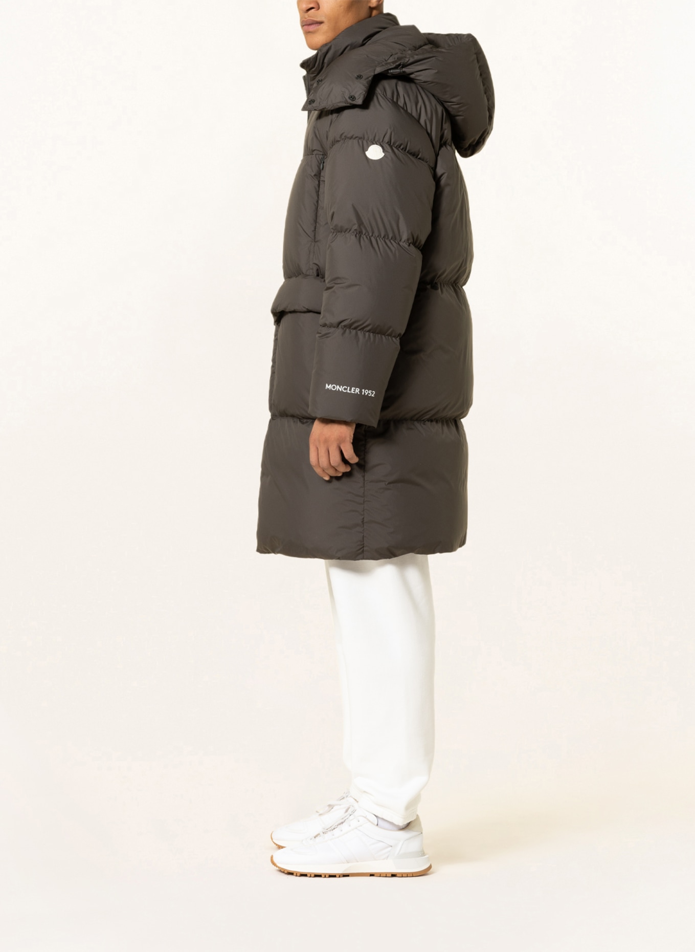 MONCLER GENIUS Péřový kabát CANVEY s odnímatelnou kapucí, Barva: TMAVĚ ŠEDÁ (Obrázek 4)