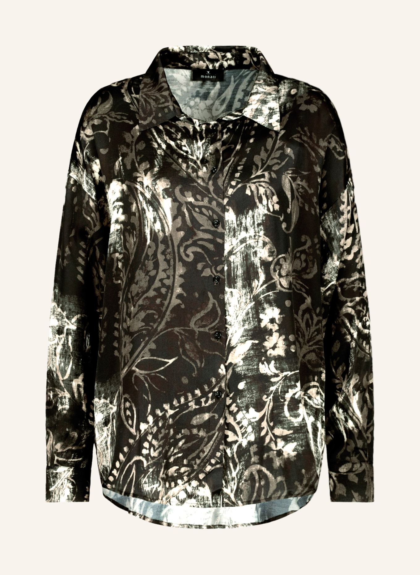 monari Shirt blouse, Color: BLACK/ DARK GRAY/ CREAM (Image 1)