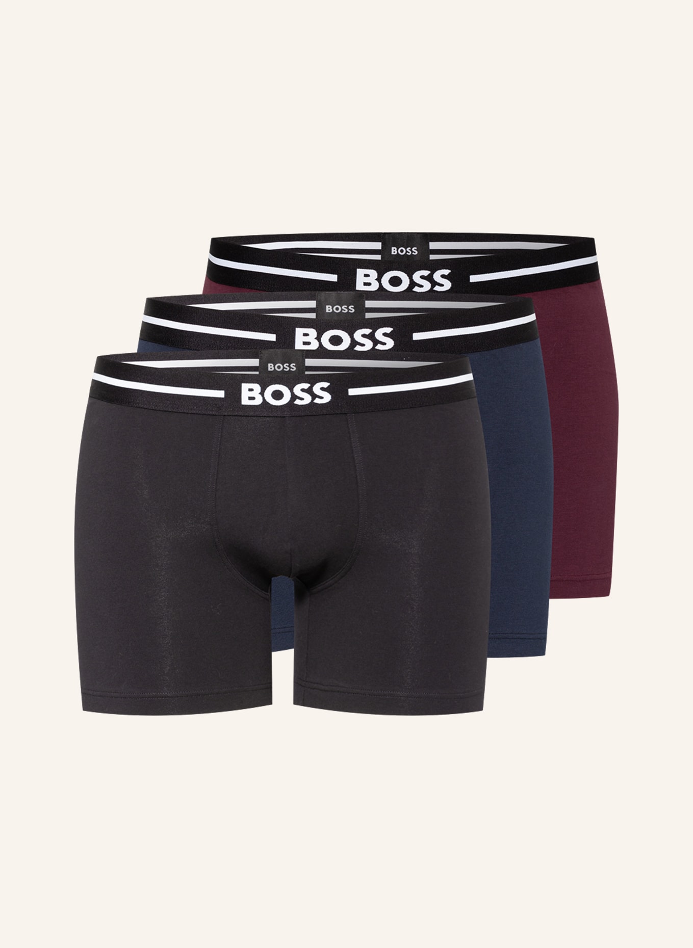BOSS 3-pack boxer shorts , Color: BLACK/ DARK BLUE/ DARK RED (Image 1)