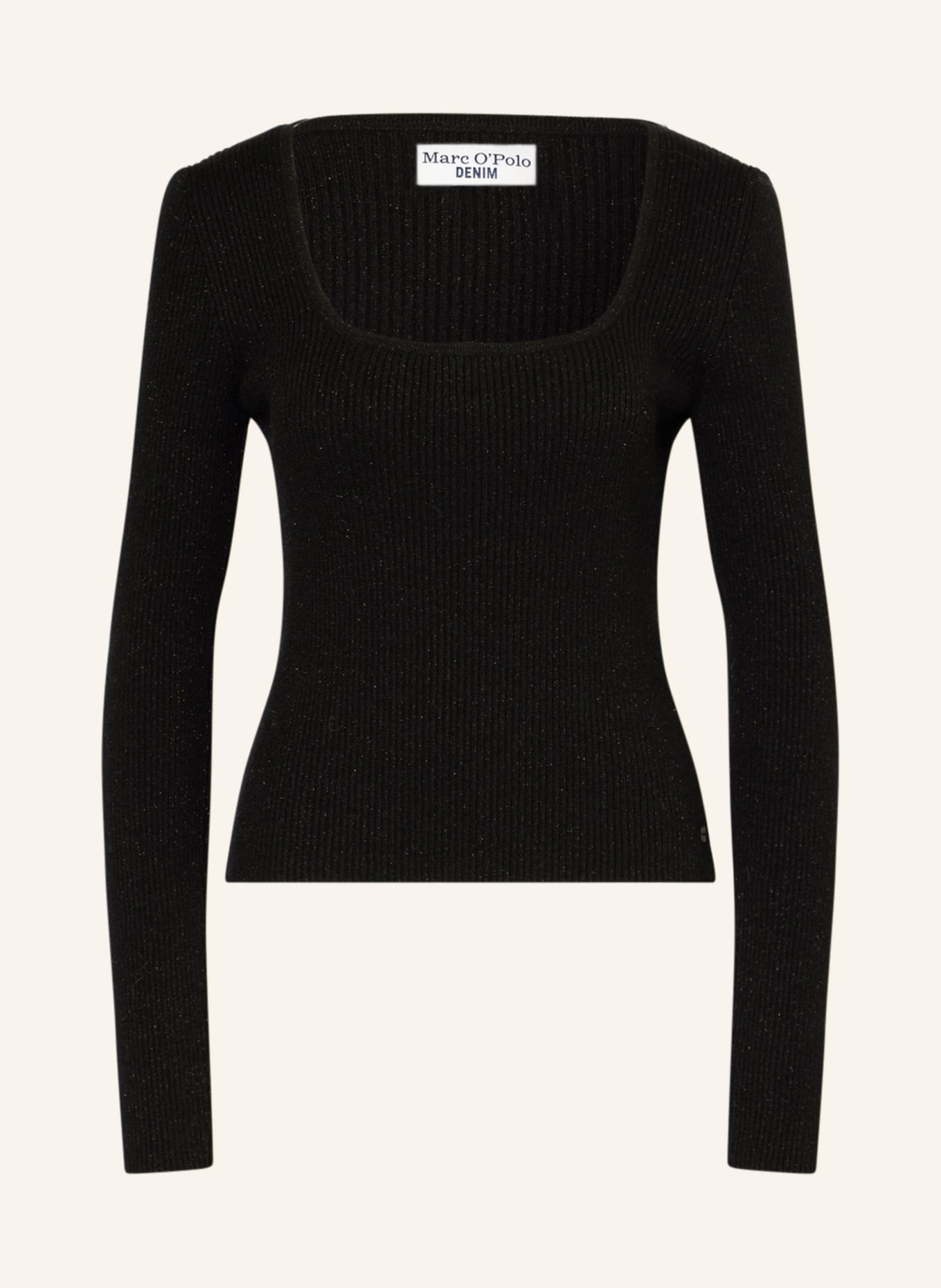 Marc O'Polo DENIM Sweater with glitter thread, Color: BLACK (Image 1)
