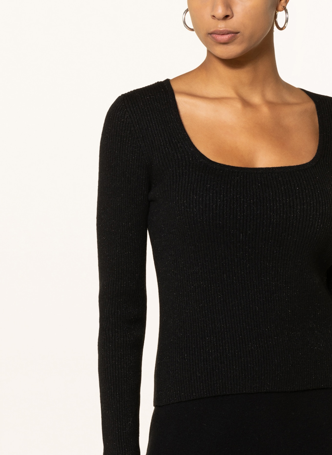 Marc O'Polo DENIM Sweater with glitter thread, Color: BLACK (Image 4)