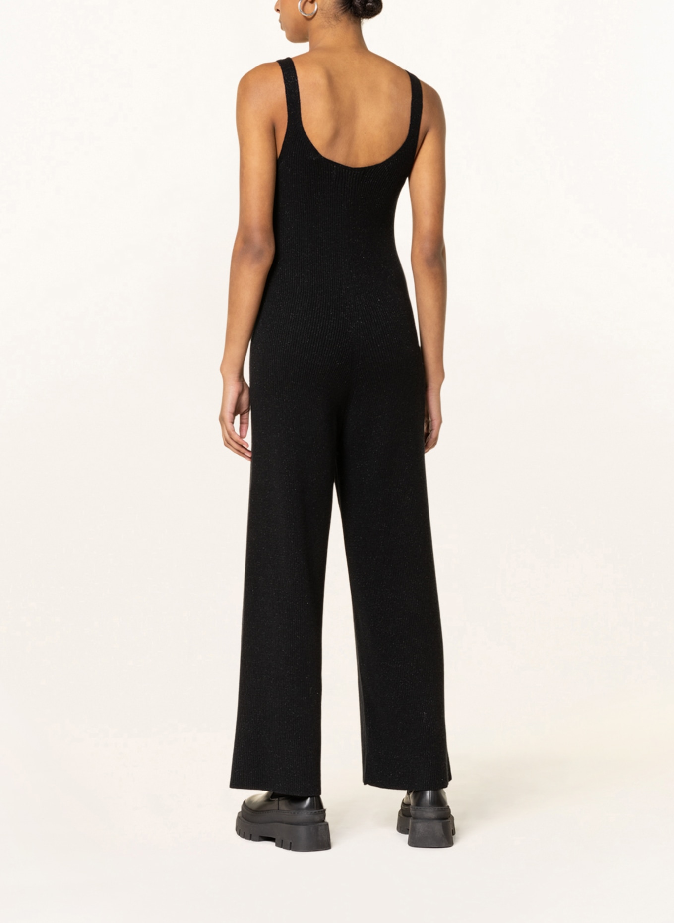 Marc O'Polo DENIM Knit jumpsuit with glitter thread, Color: BLACK (Image 3)